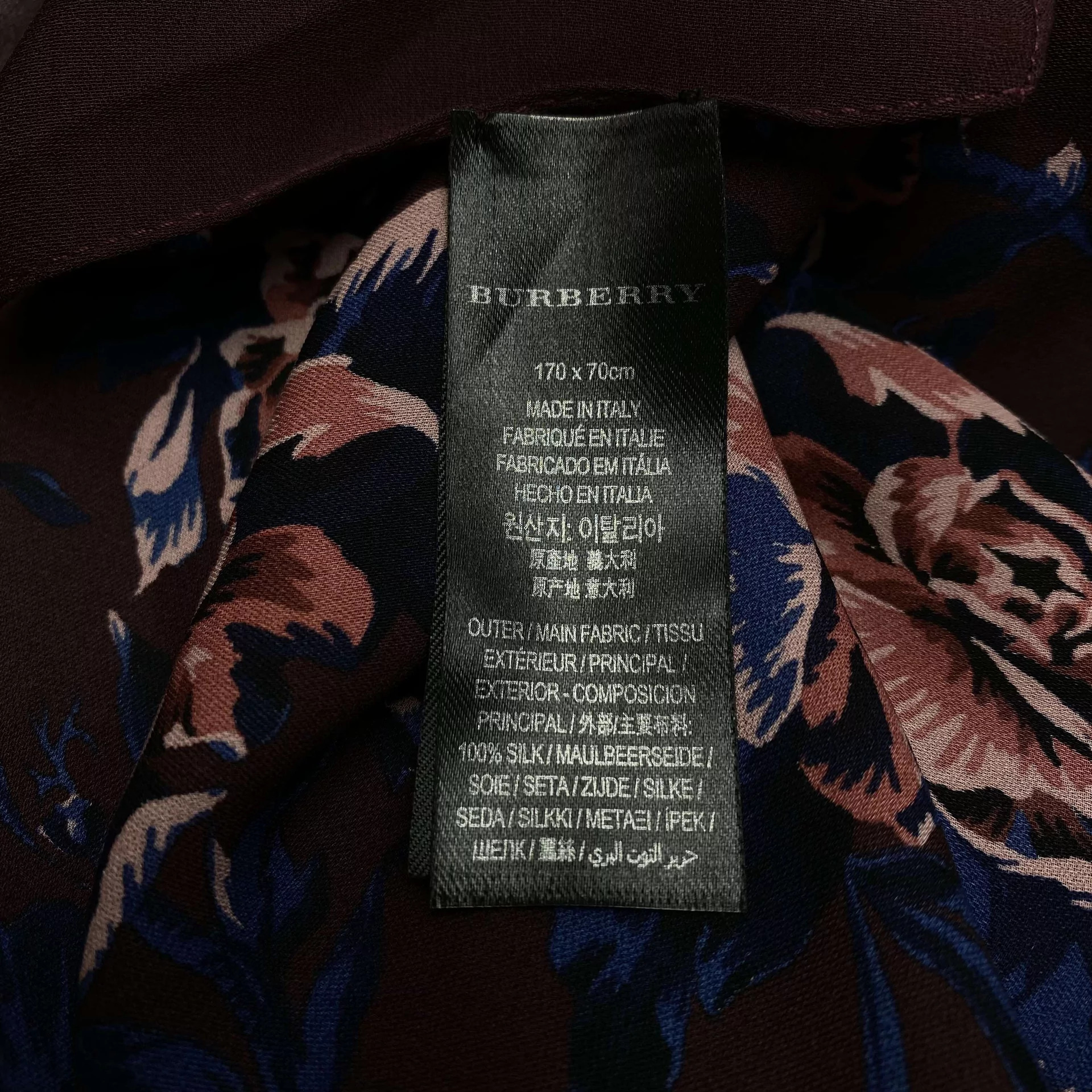 Lenço Burberry Seda Estampado