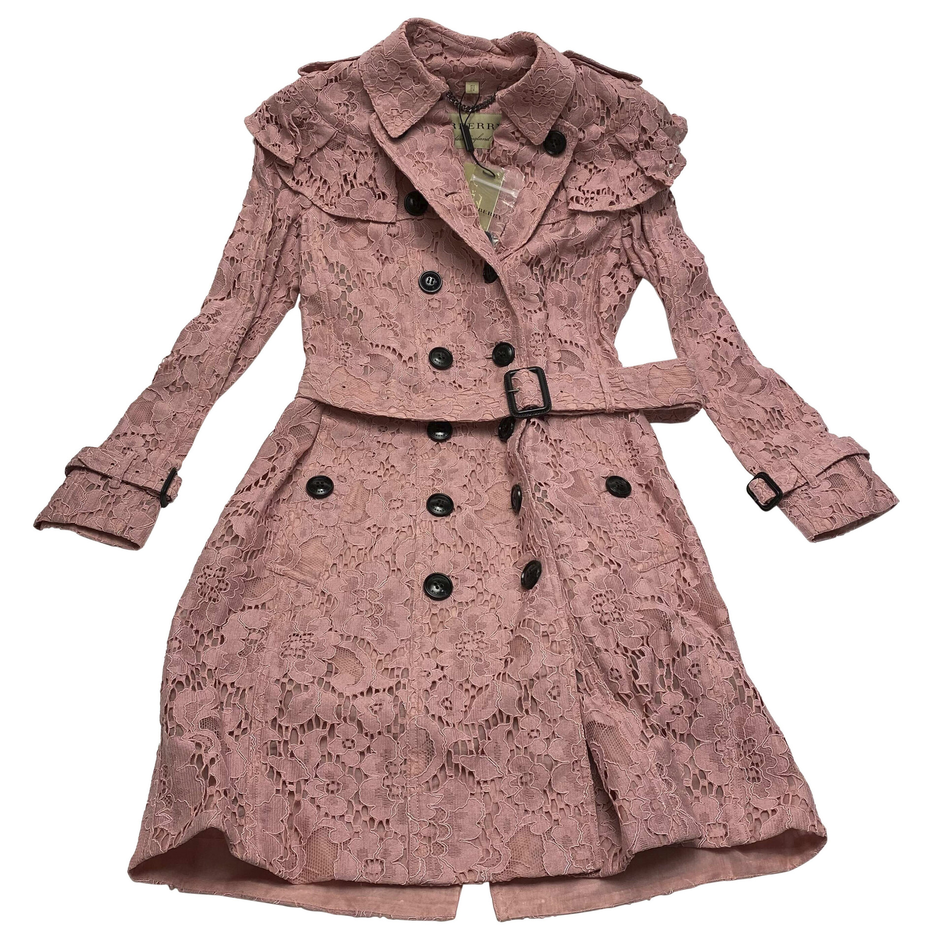 Trench Coat Rendado Burberry Rosa