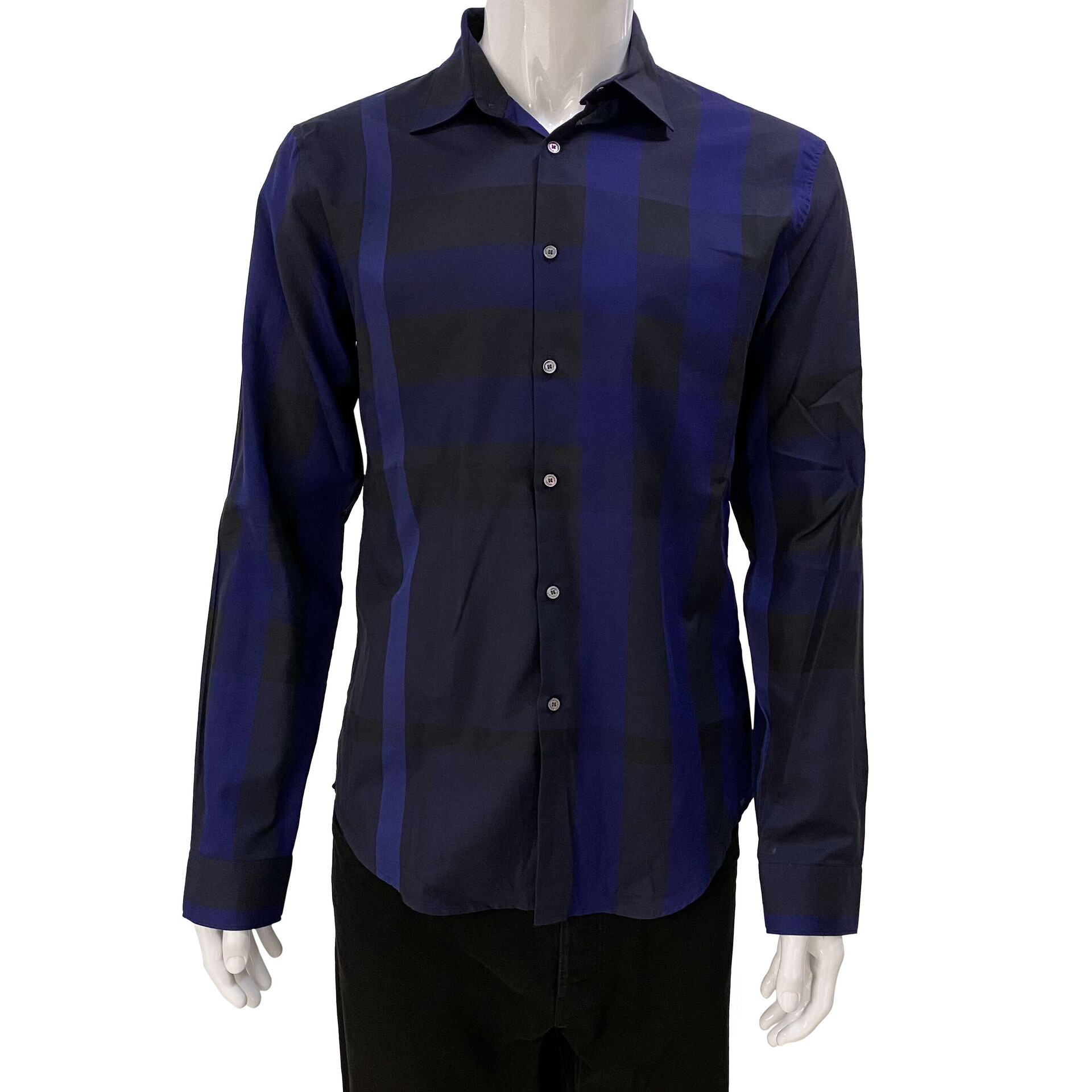 Camisa Burberry Xadrez Azul e Preto