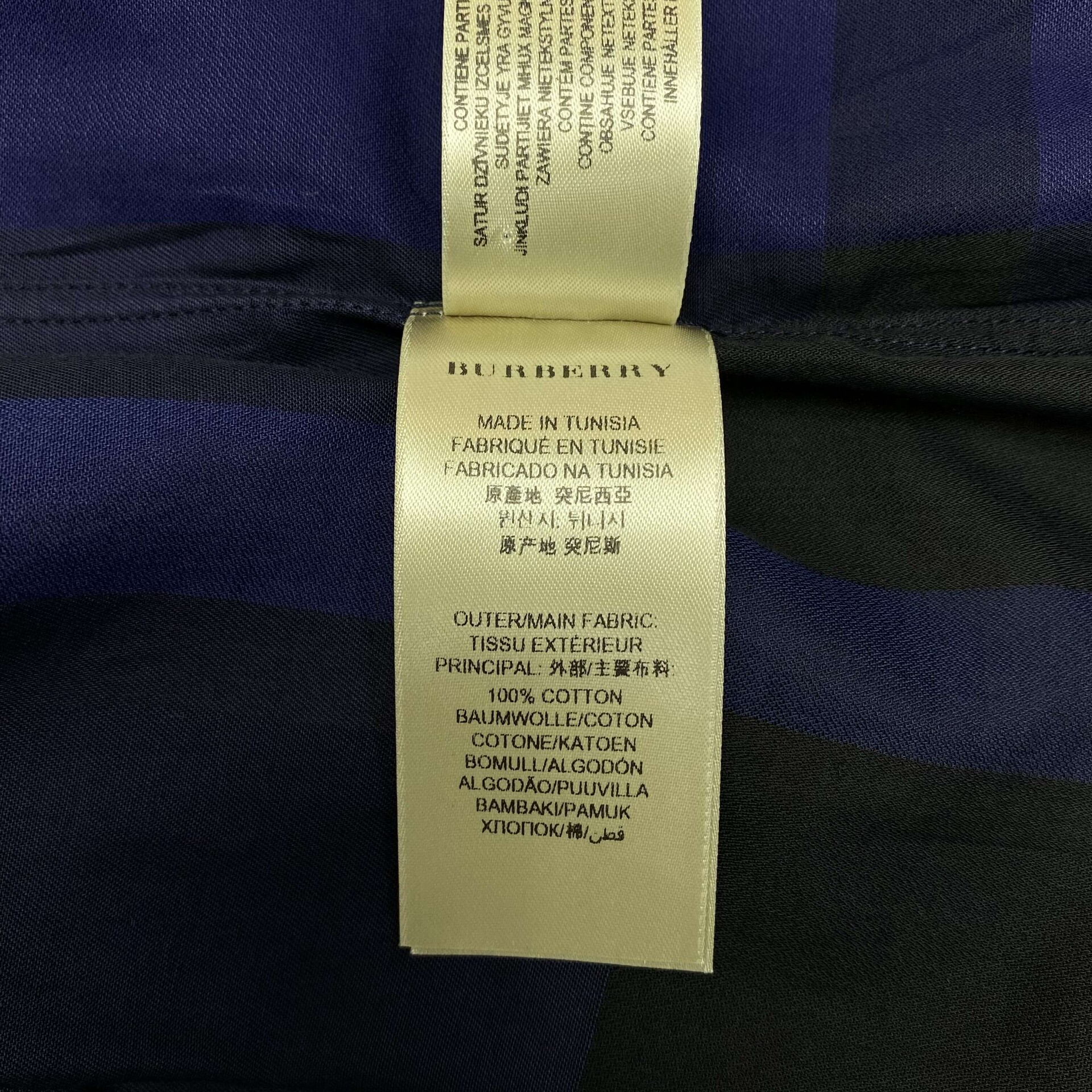 Camisa Burberry Xadrez Azul e Preto