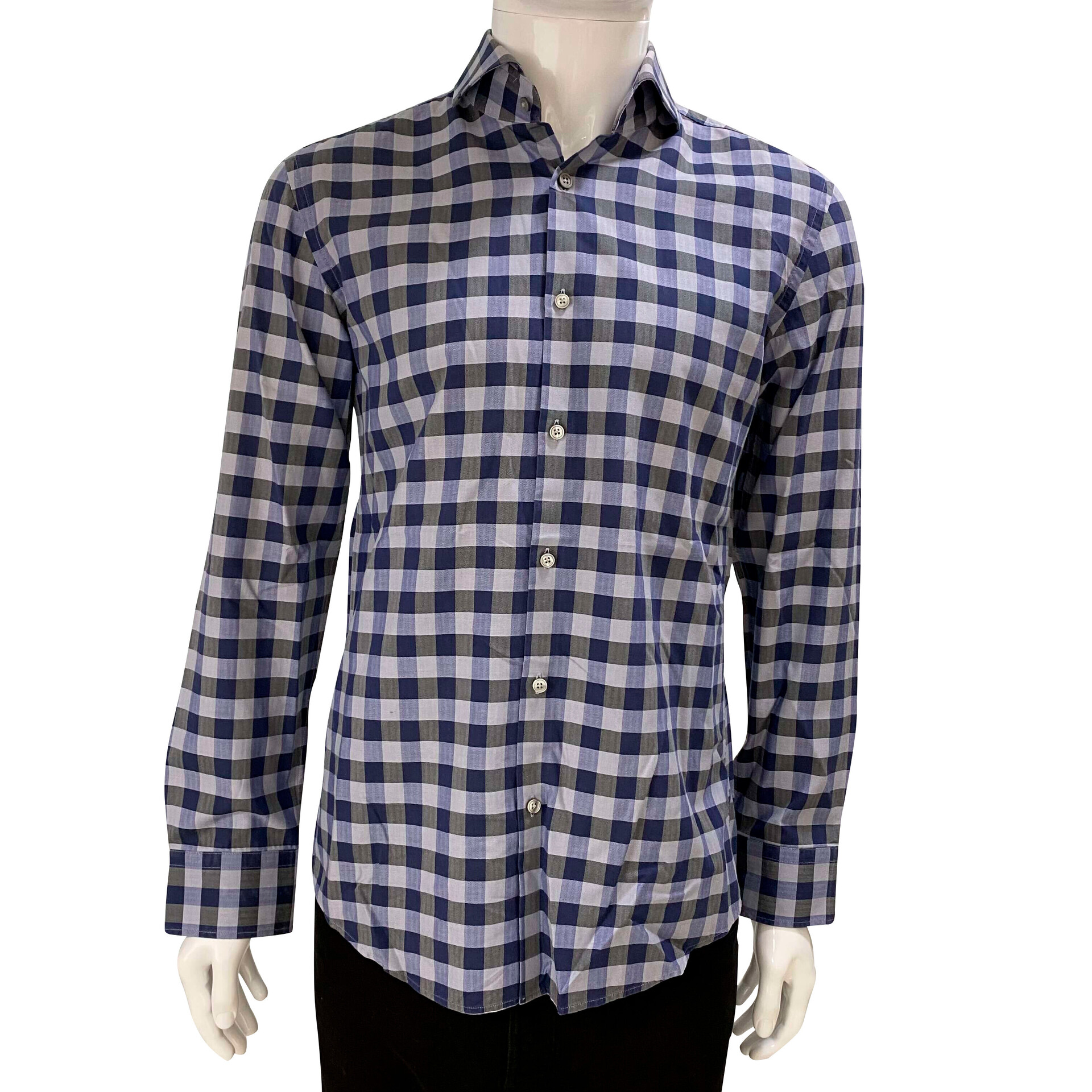 Camisa Hugo Boss Slim Fit  Xadrez Azul