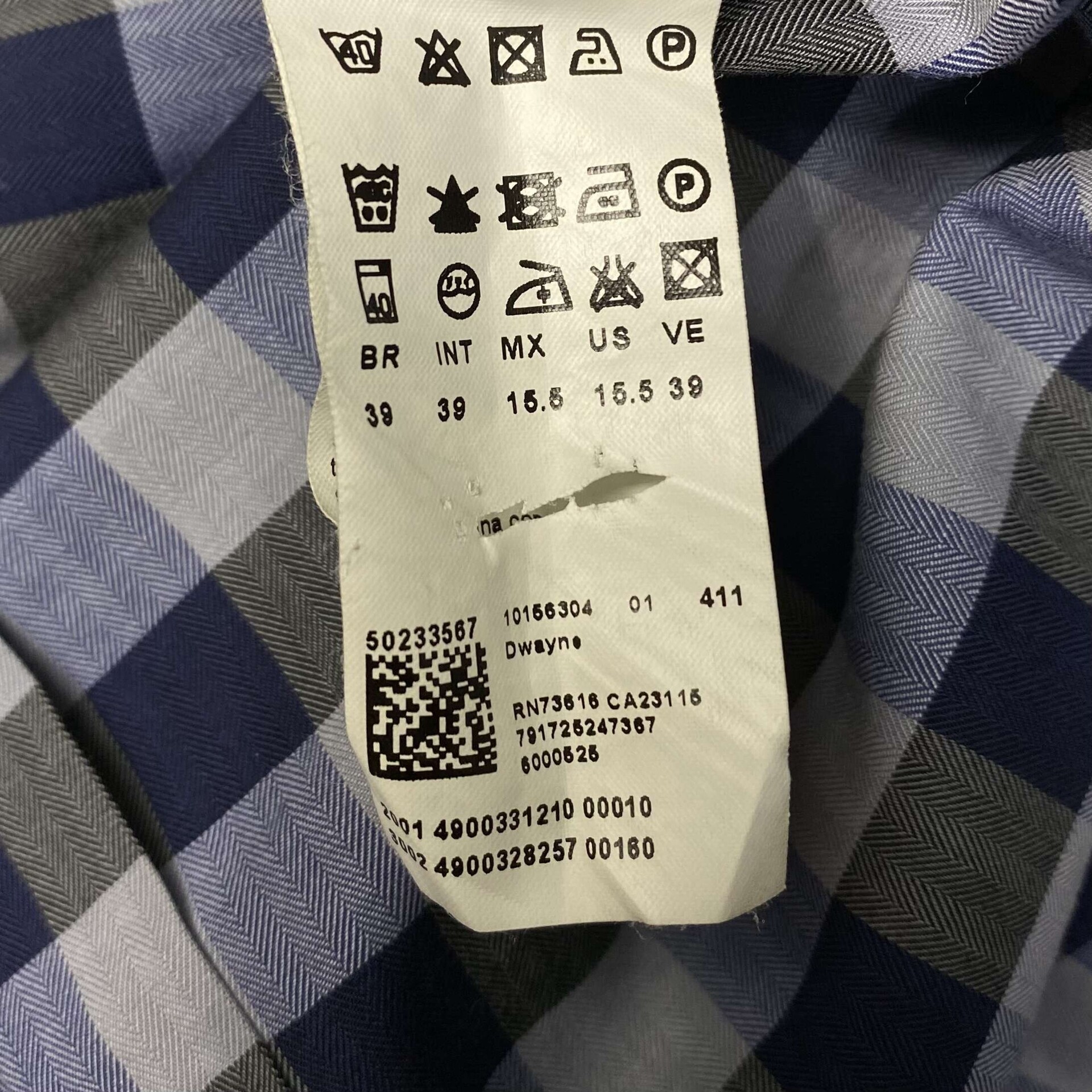 Camisa Hugo Boss Slim Fit  Xadrez Azul