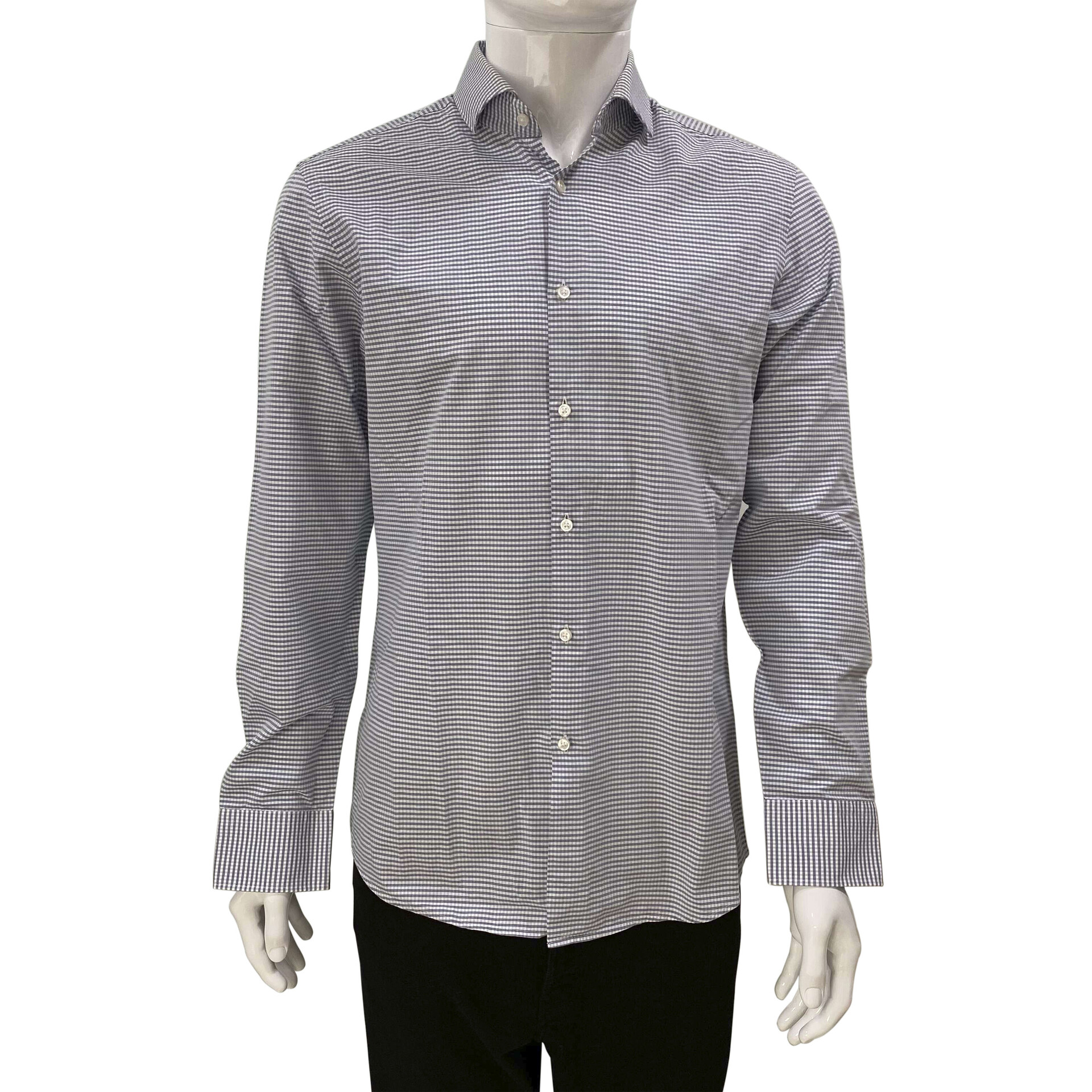 Camisa Hugo Boss Xadrez Cinza e Azul