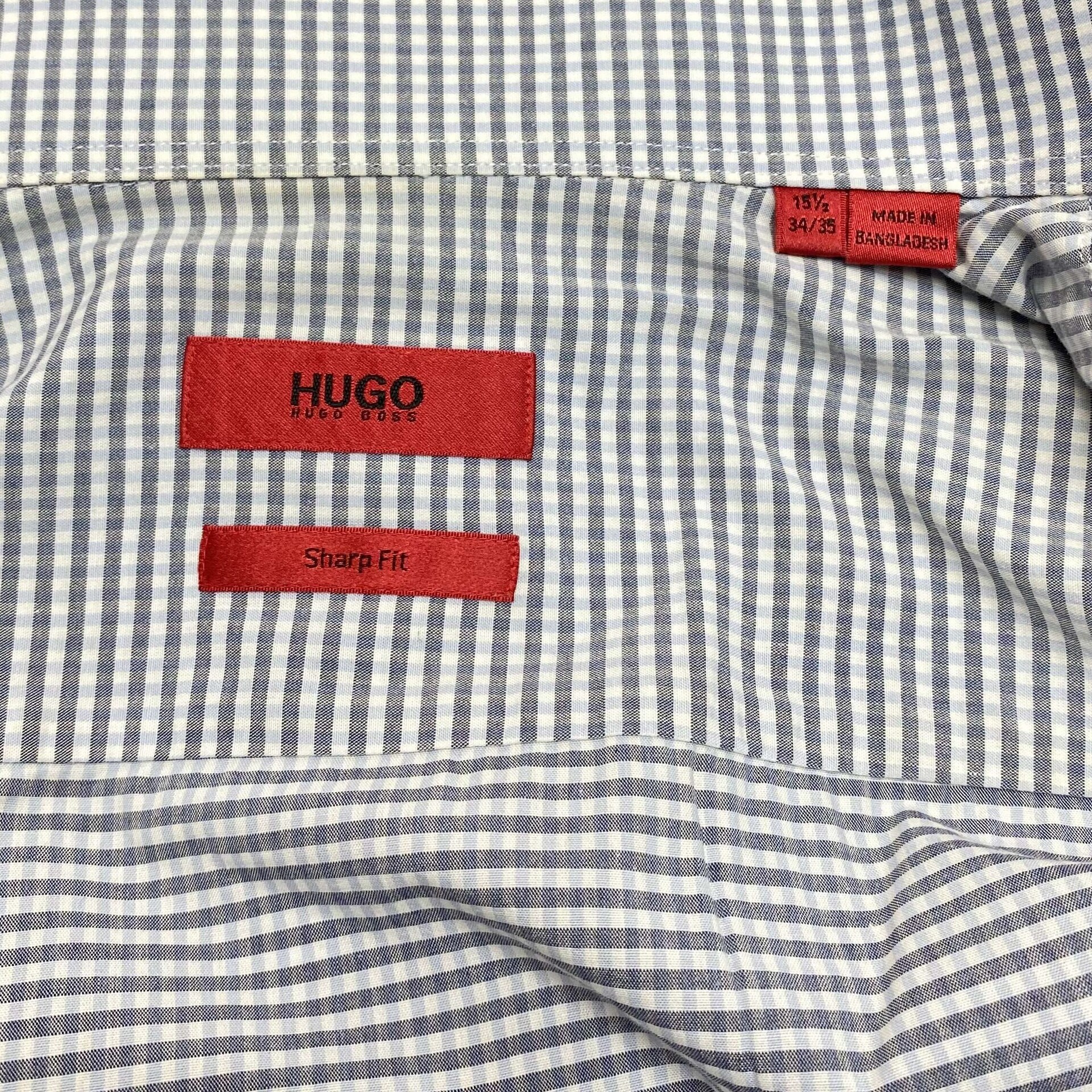 Camisa Hugo Boss Xadrez Cinza e Azul