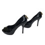 Peep Toe Louis Vuitton Cadeado Verniz Preto