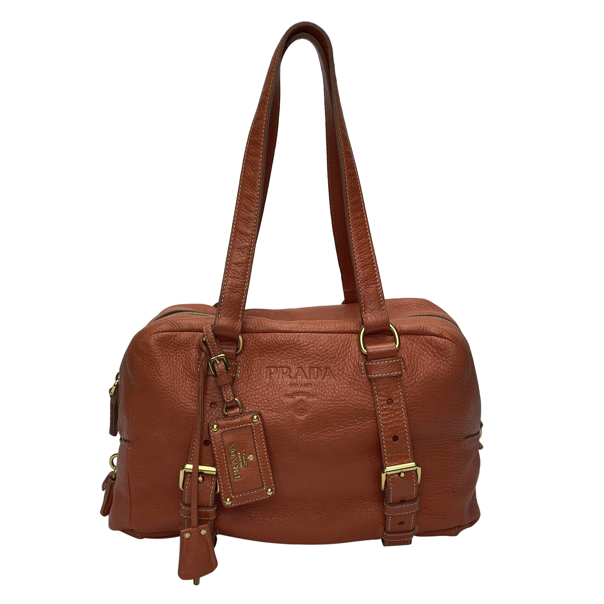 Bolsa Prada Couro Laranja