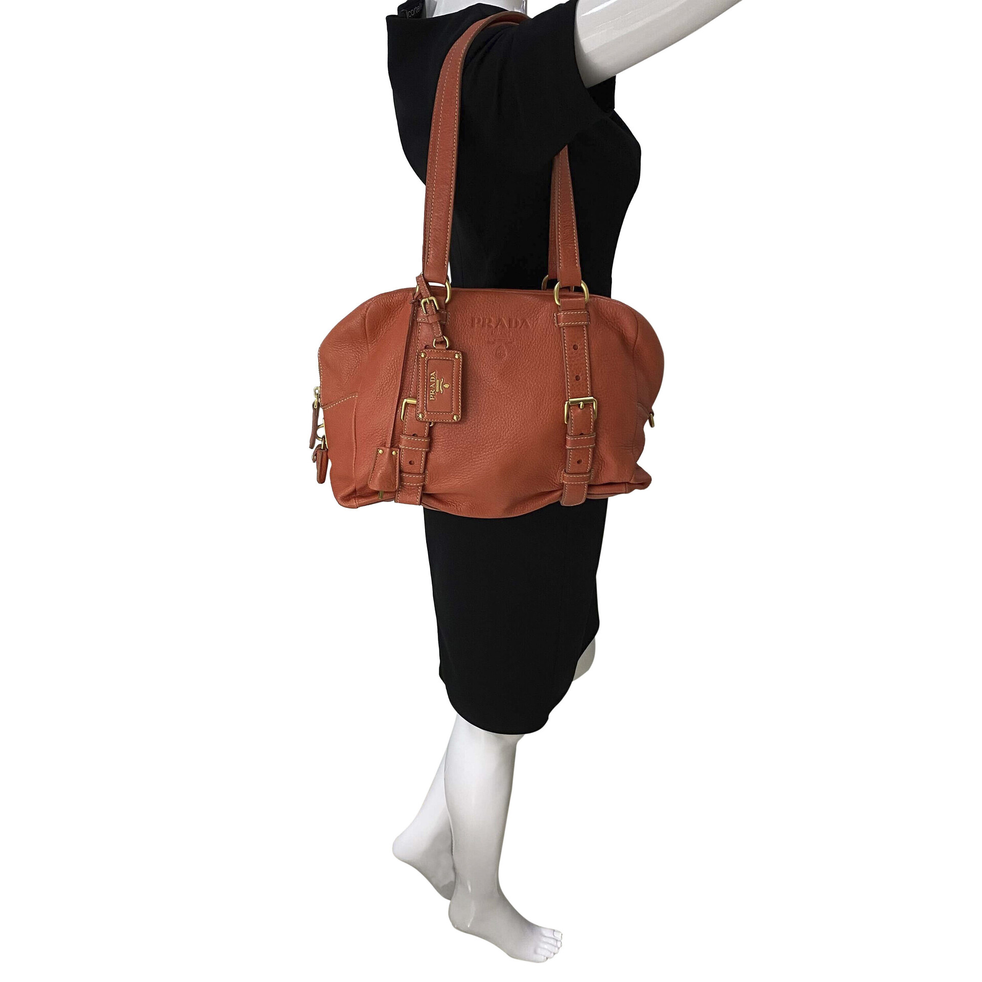 Bolsa Prada Couro Laranja