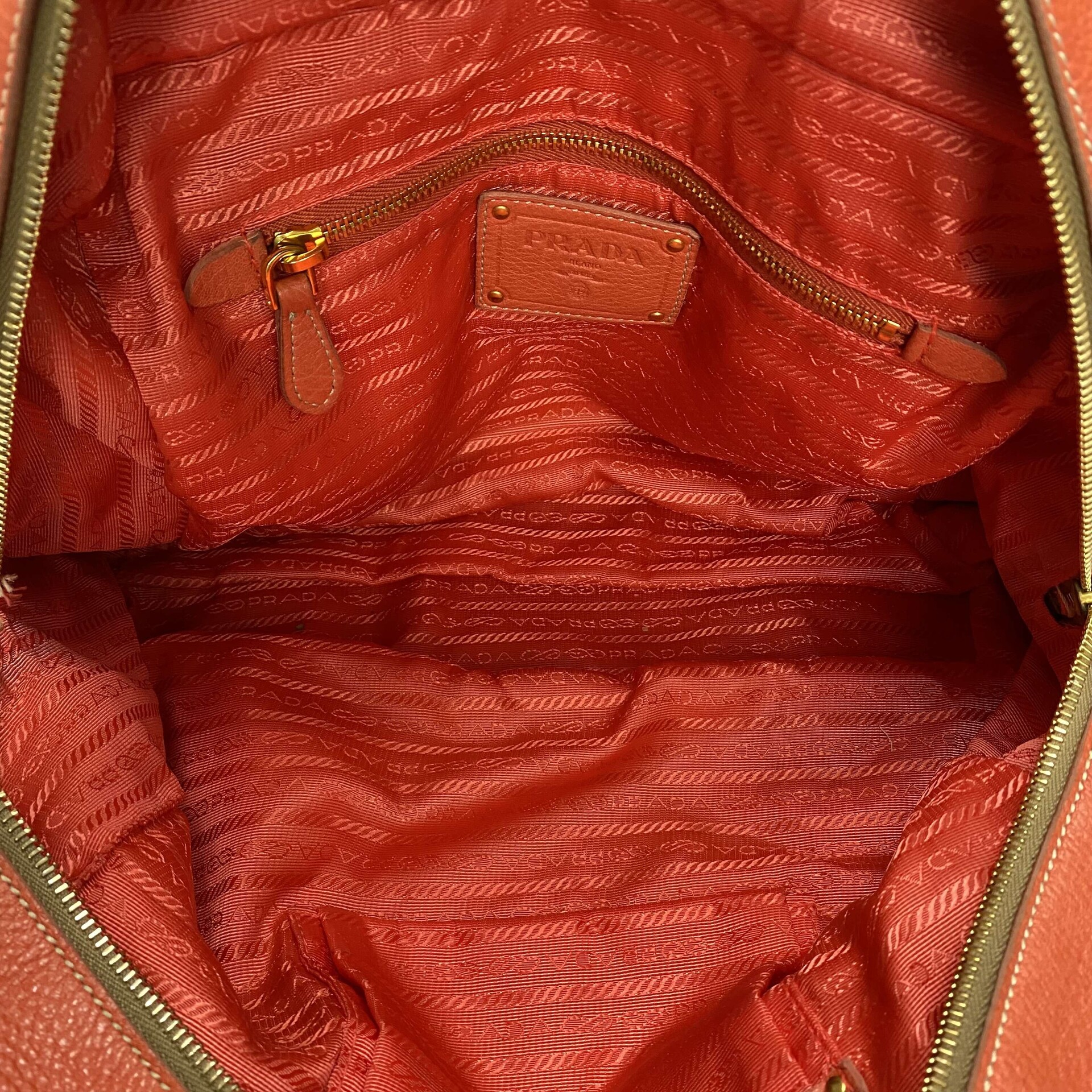Bolsa Prada Couro Laranja