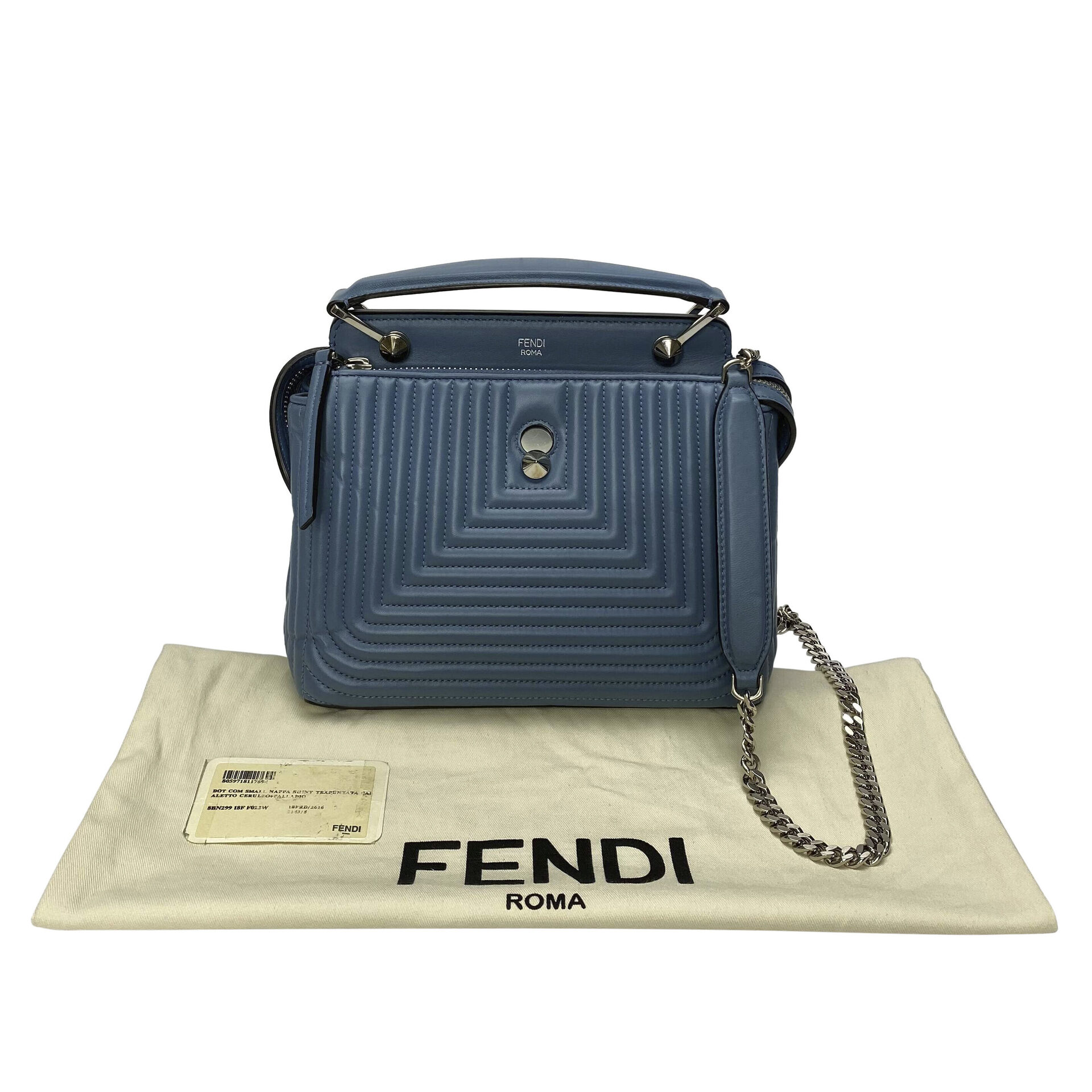 Bolsa Fendi Dotcom Couro Azul