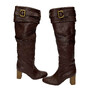 Bota Chloé Couro Vinho