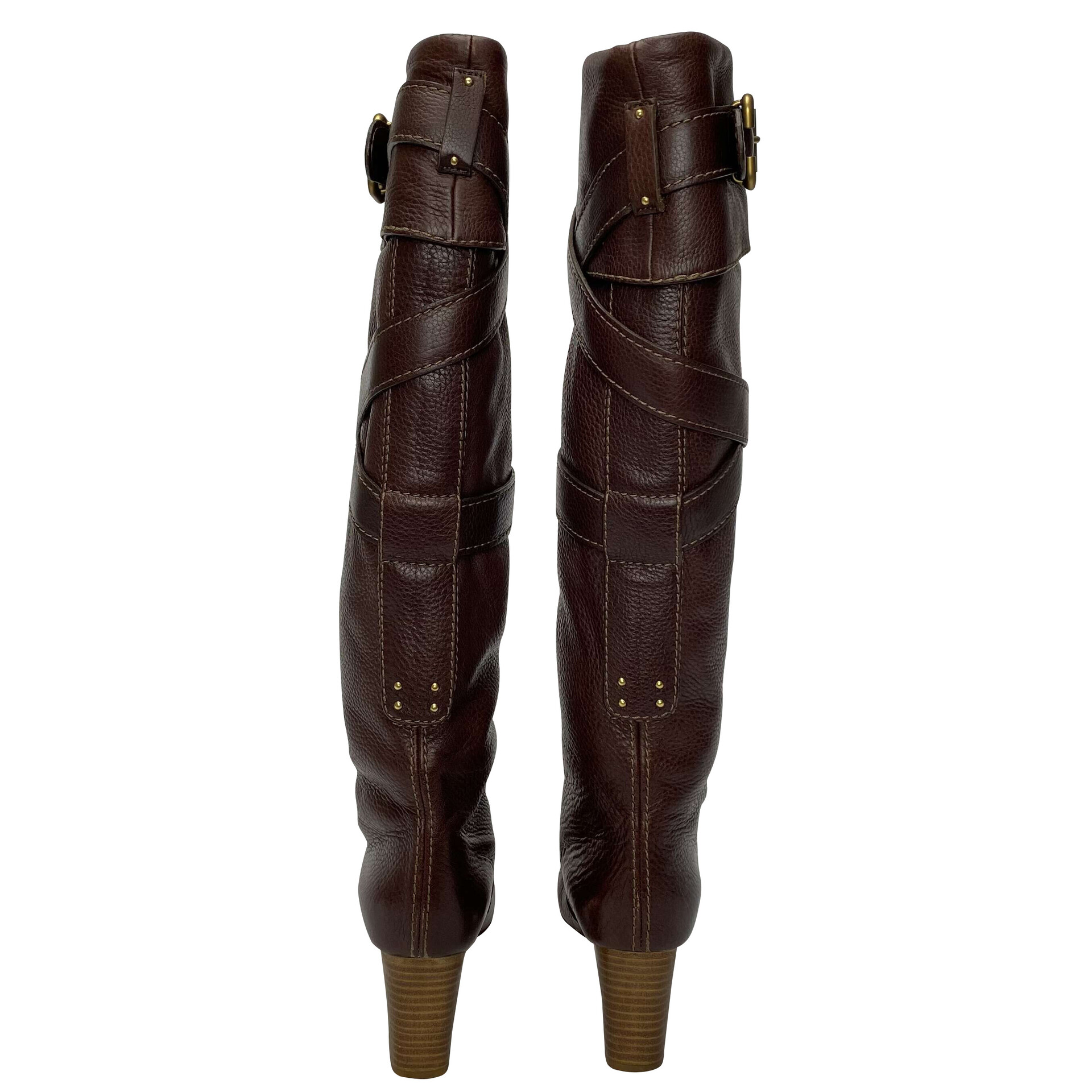 Bota Chloé Couro Vinho