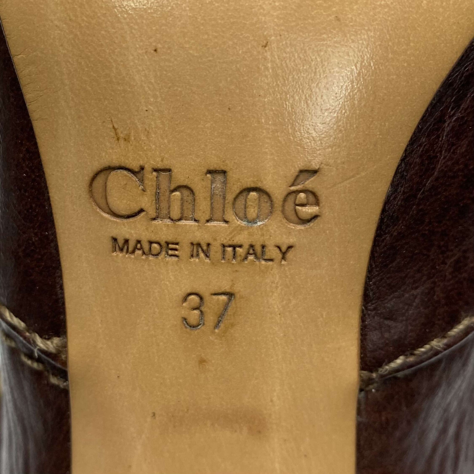 Bota Chloé Couro Vinho