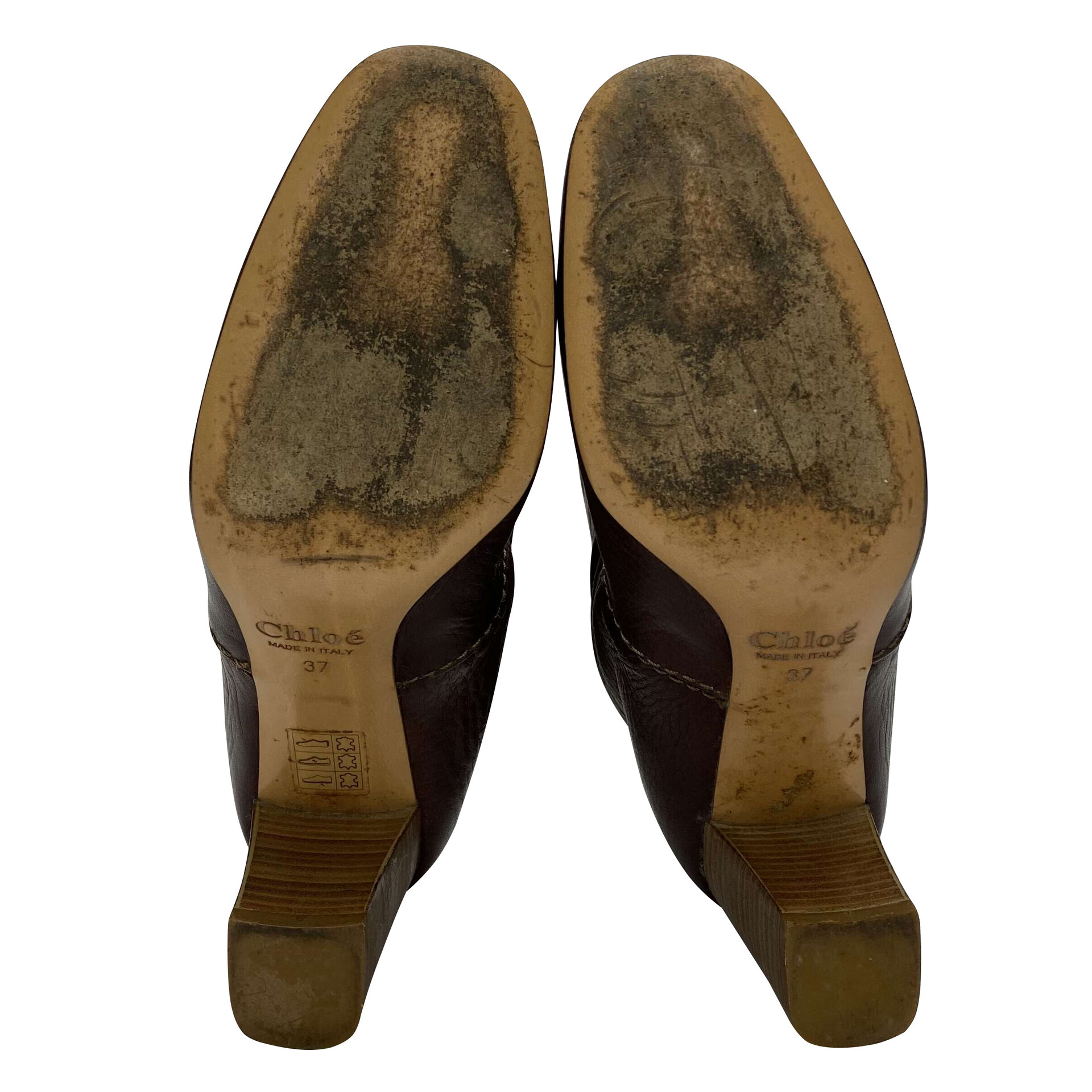 Bota Chloé Couro Vinho