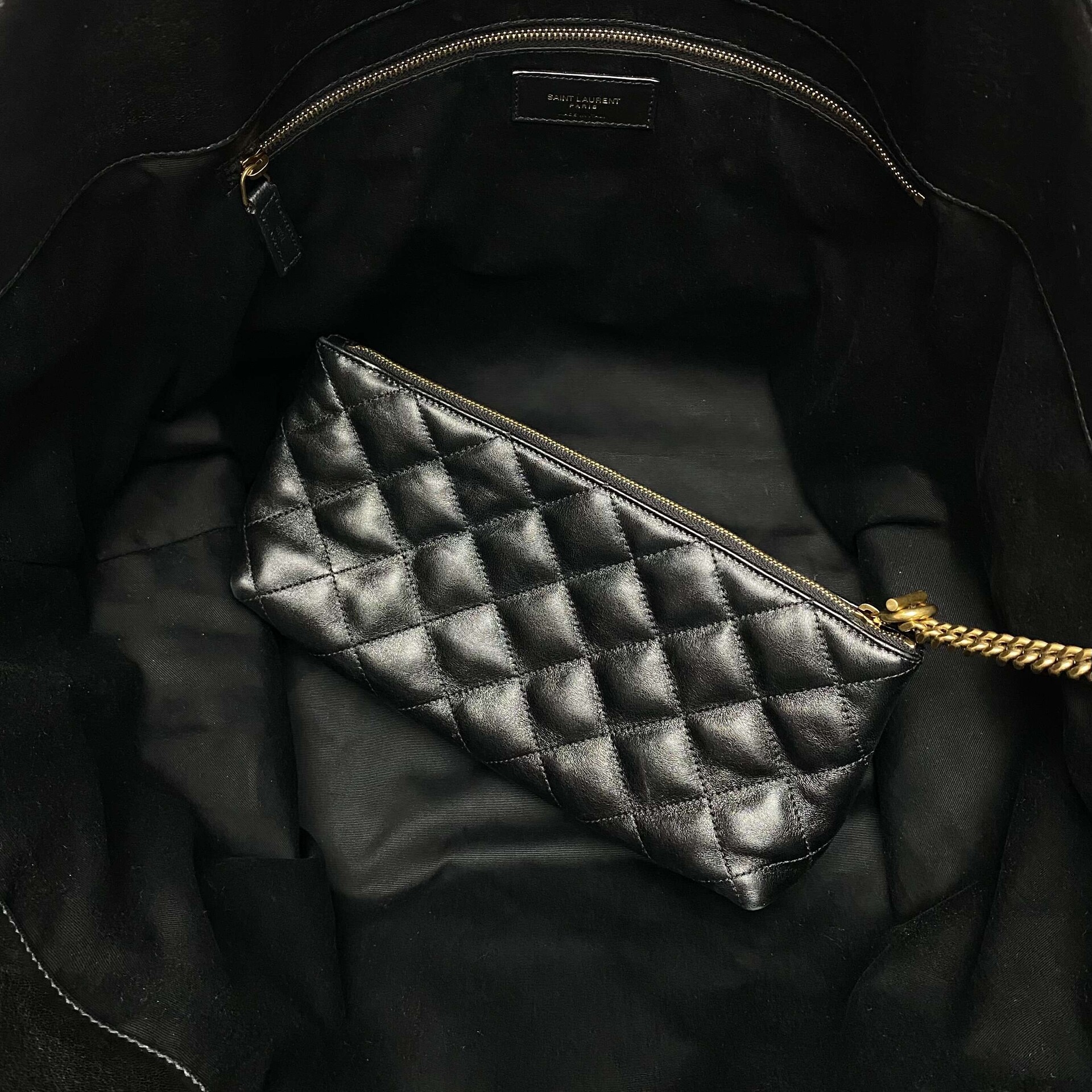 Bolsa Saint Laurent Tote Icare Preta