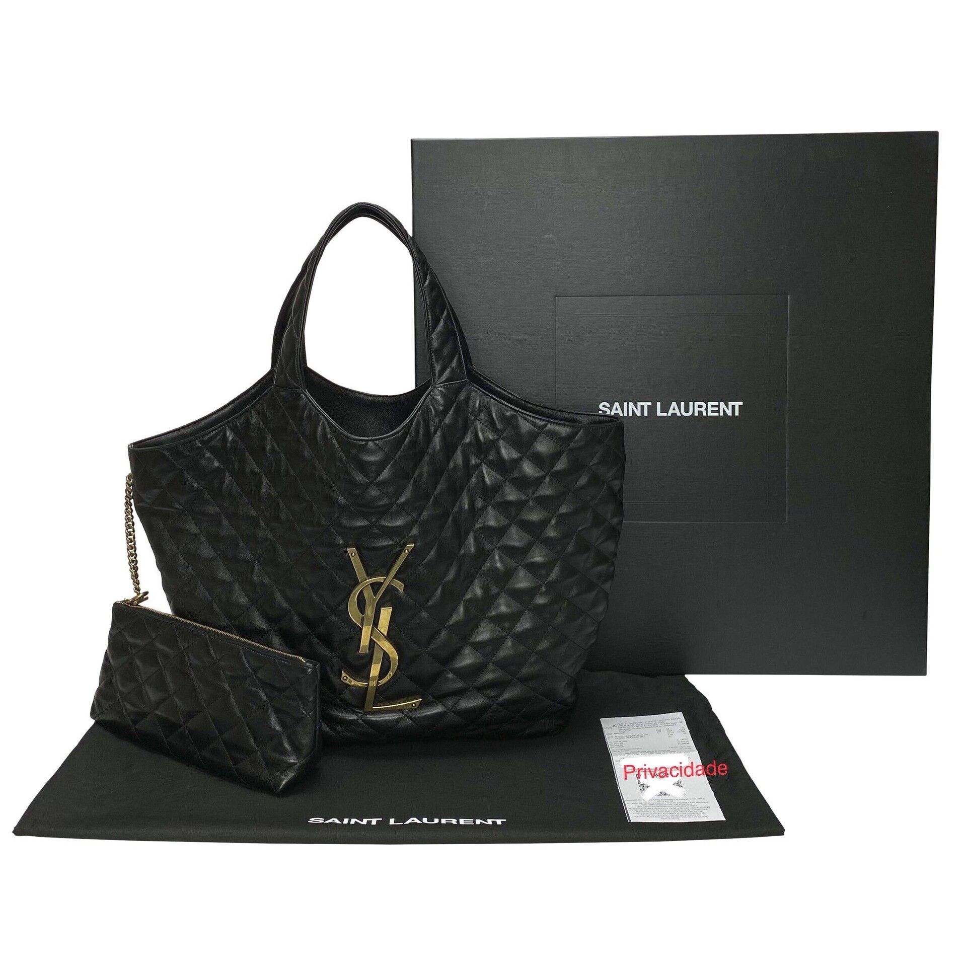 Bolsa Saint Laurent Tote Icare Preta