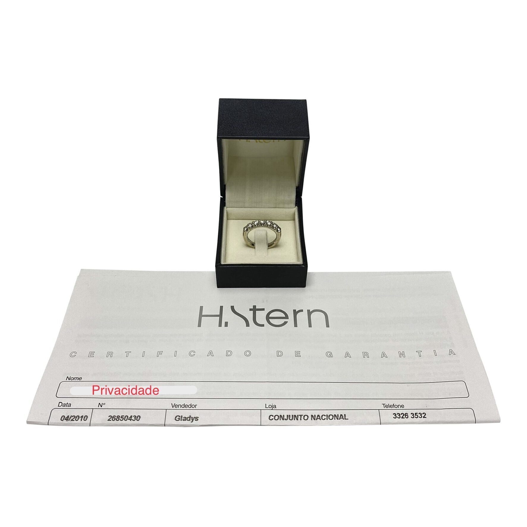 Meia Aliança HStern Ouro Branco -  0.90 ct