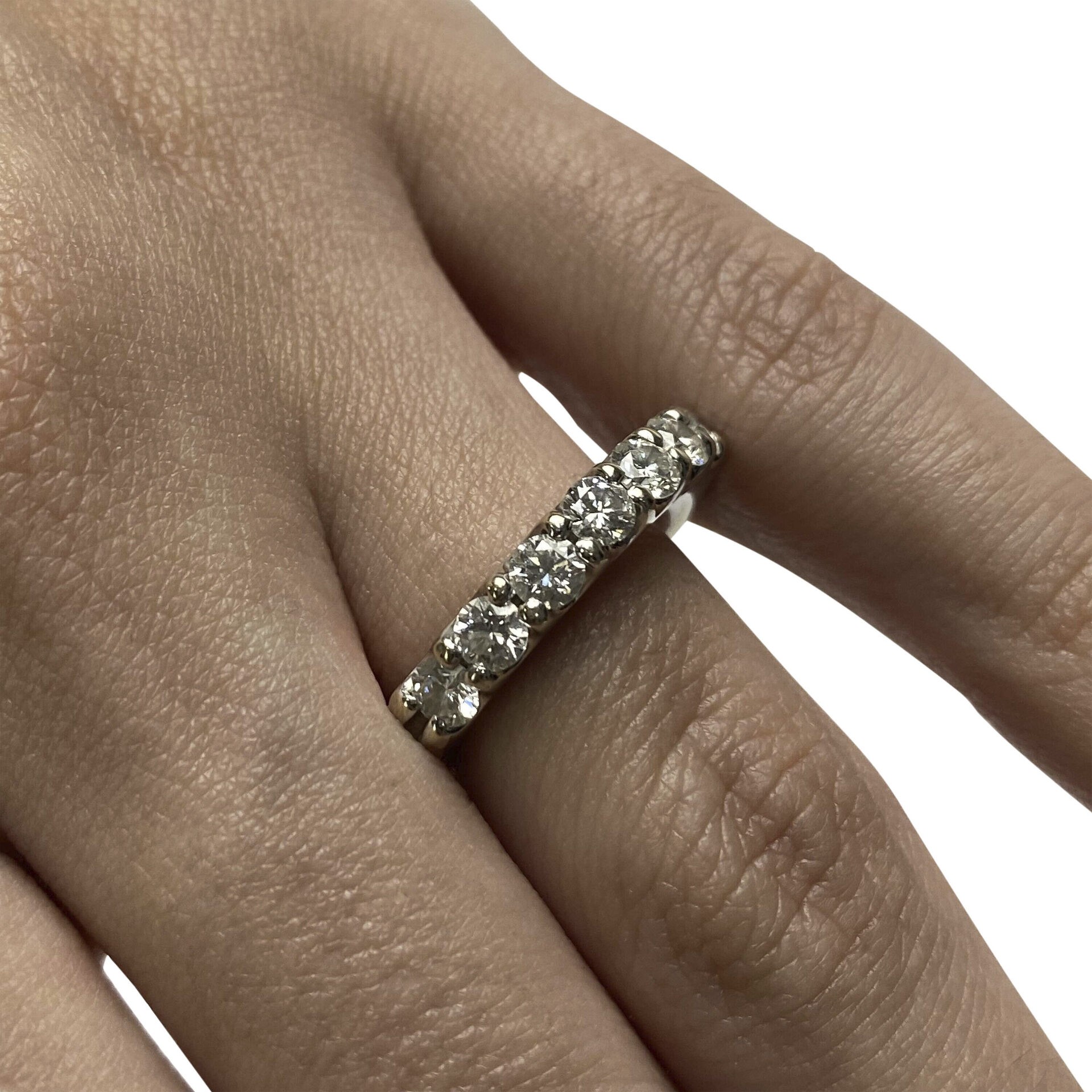 Meia Aliança HStern Ouro Branco -  0.90 ct