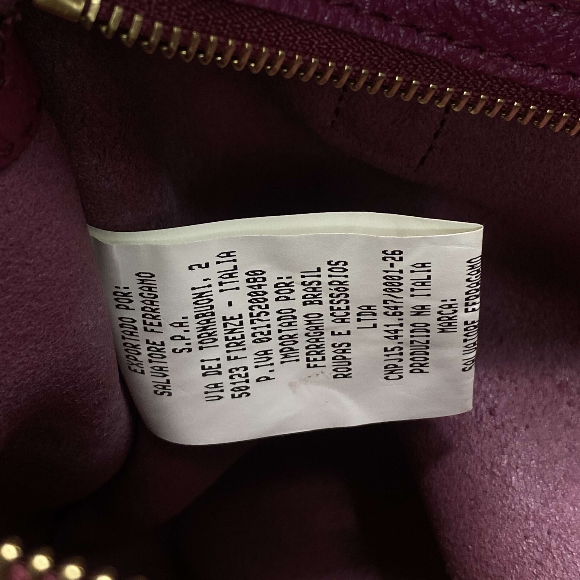 Bolsa Salvatore Ferragamo Couro Vinho