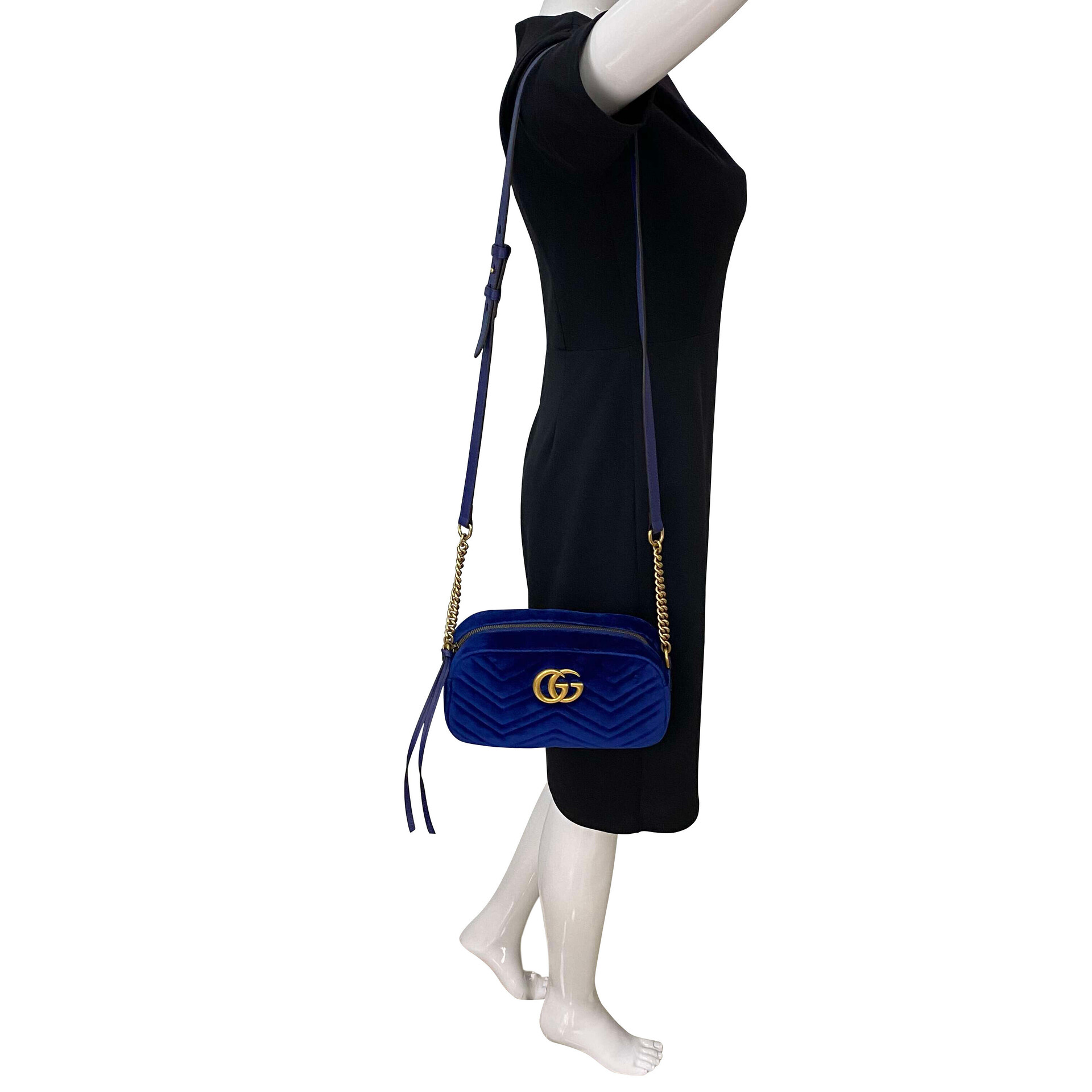 Bolsa Gucci GG Marmont Veludo Azul