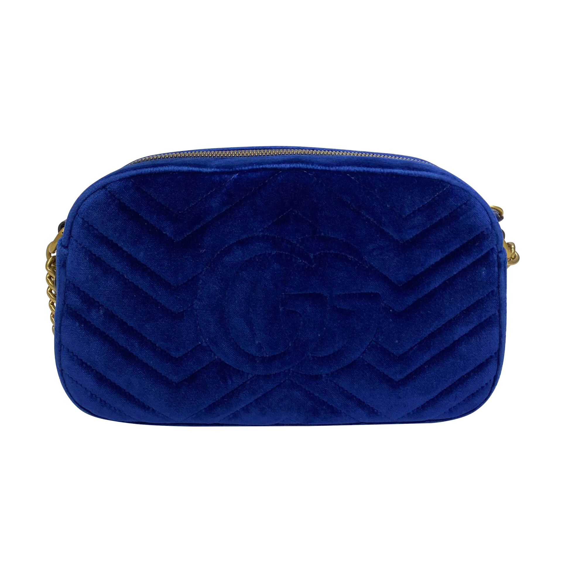 Bolsa Gucci GG Marmont Veludo Azul
