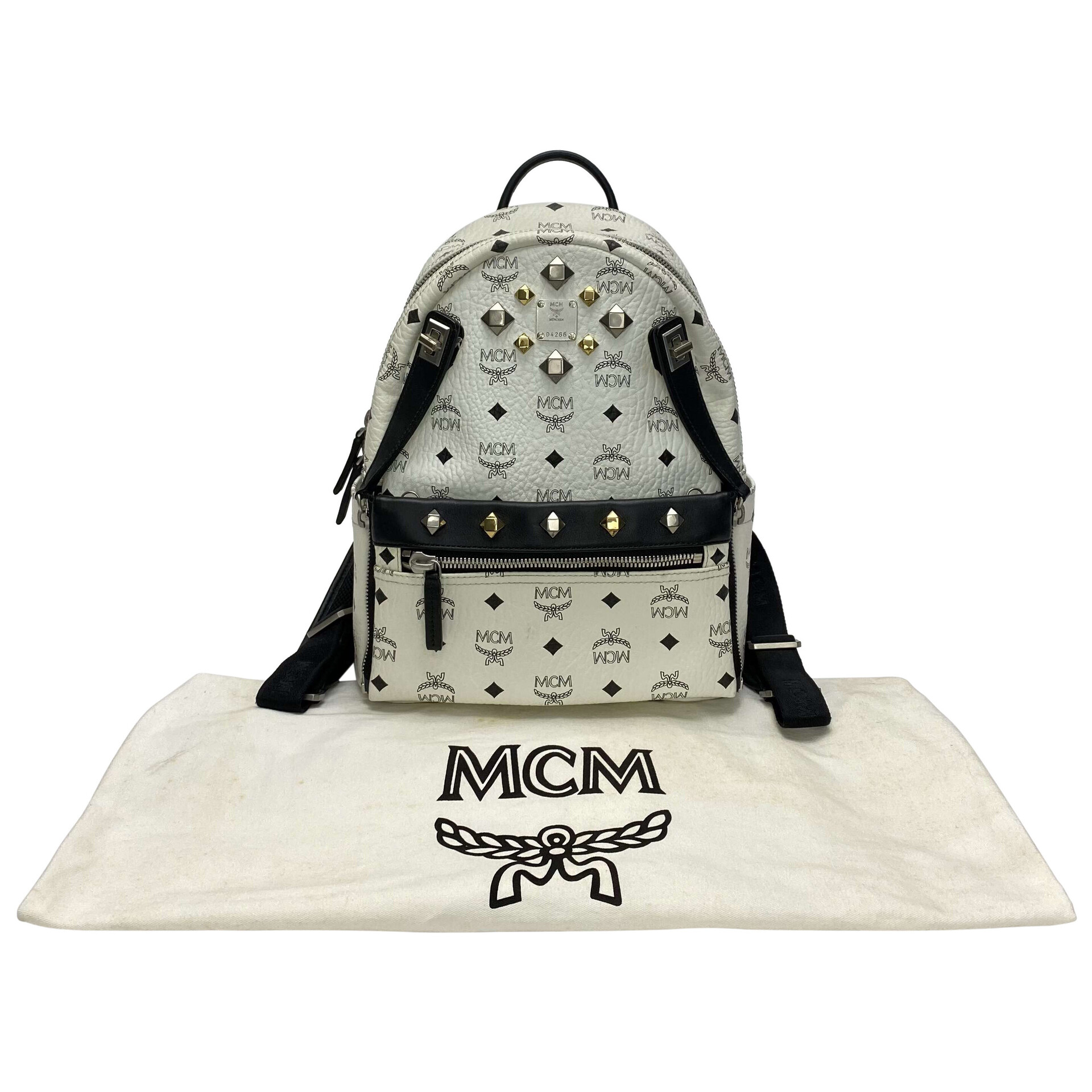 Mochila MCM Branca e Preta