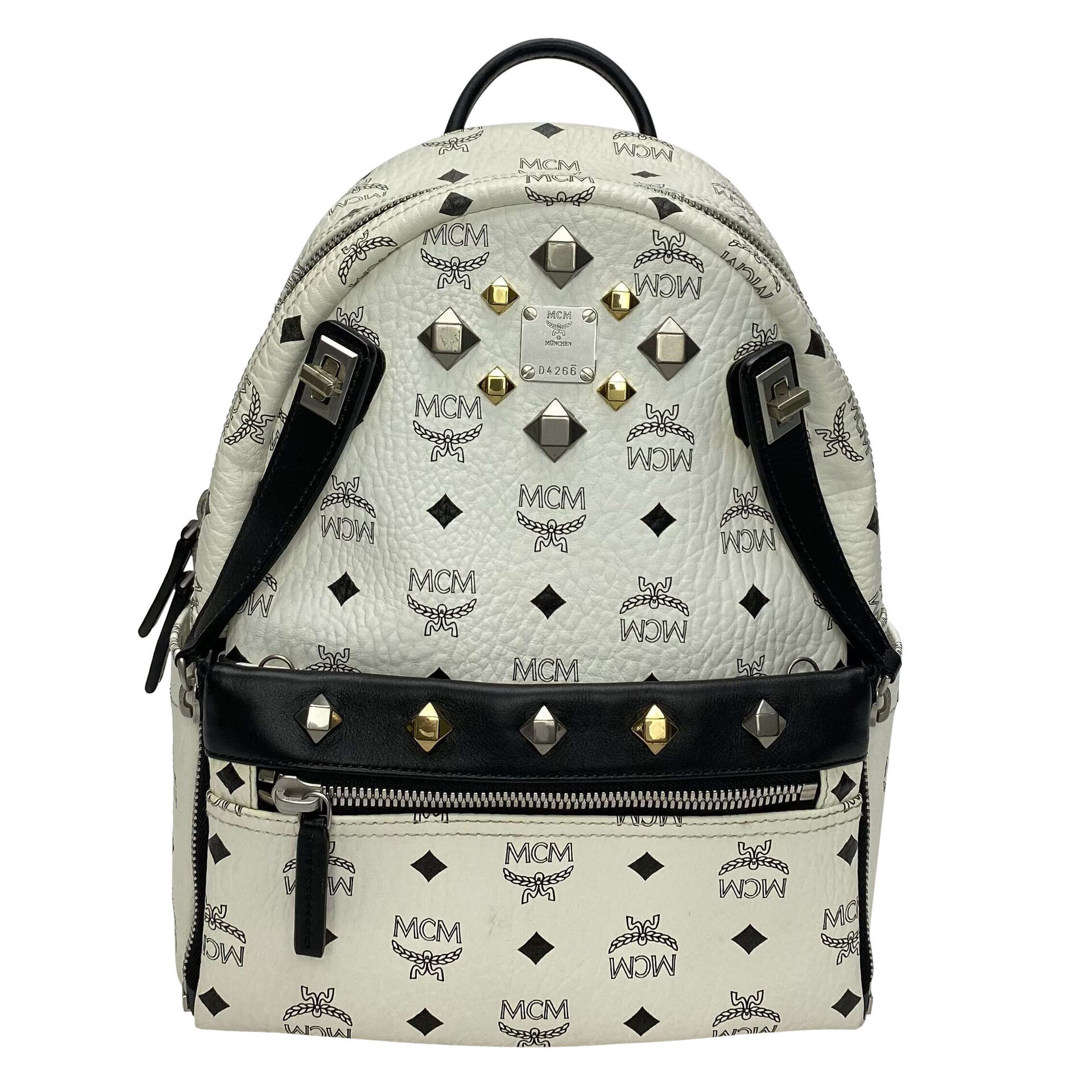 Mochila MCM Branca e Preta