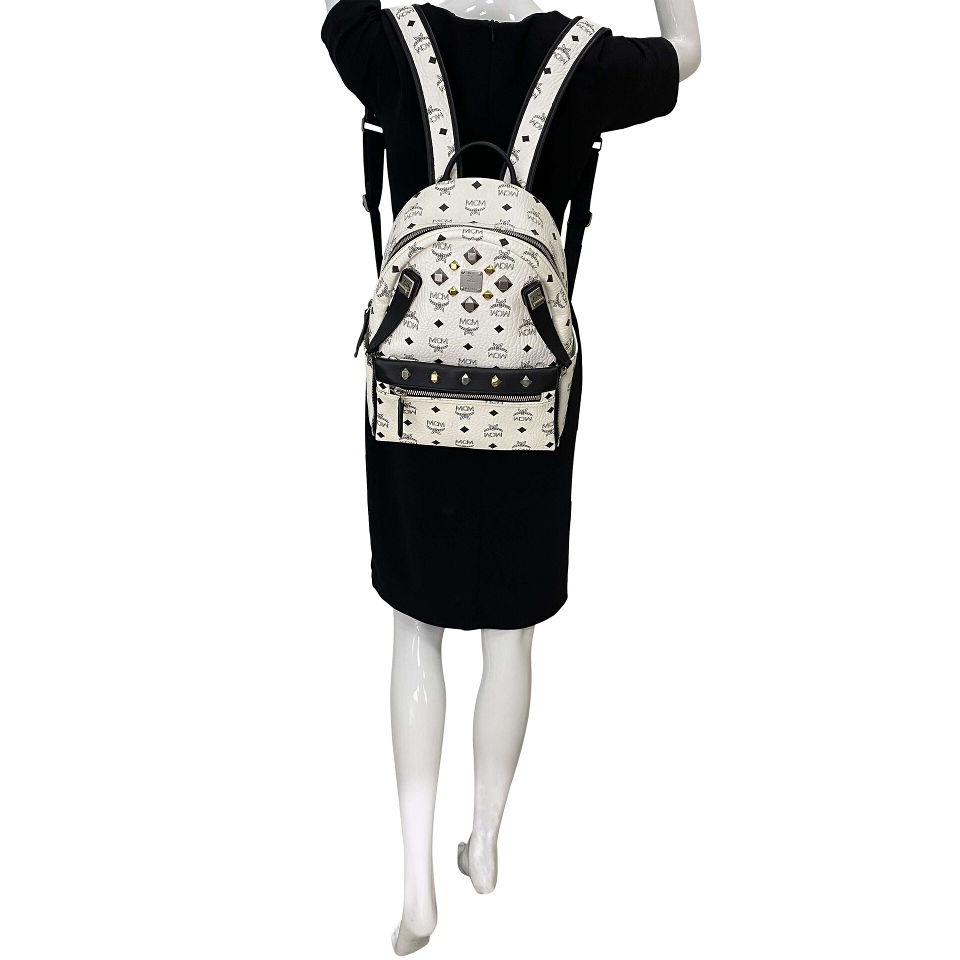 Mochila MCM Branca e Preta