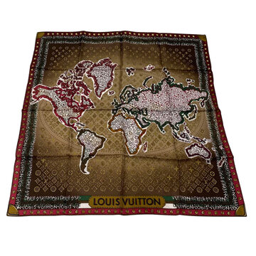 Lenço Louis Vuitton Seda Marrom