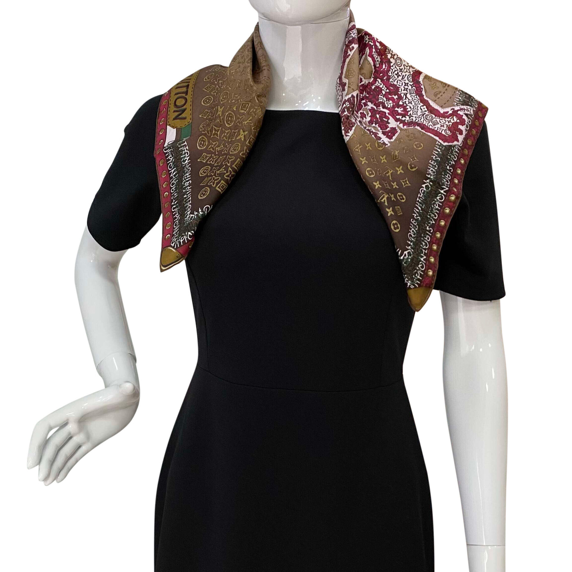 Lenço Louis Vuitton Seda Marrom