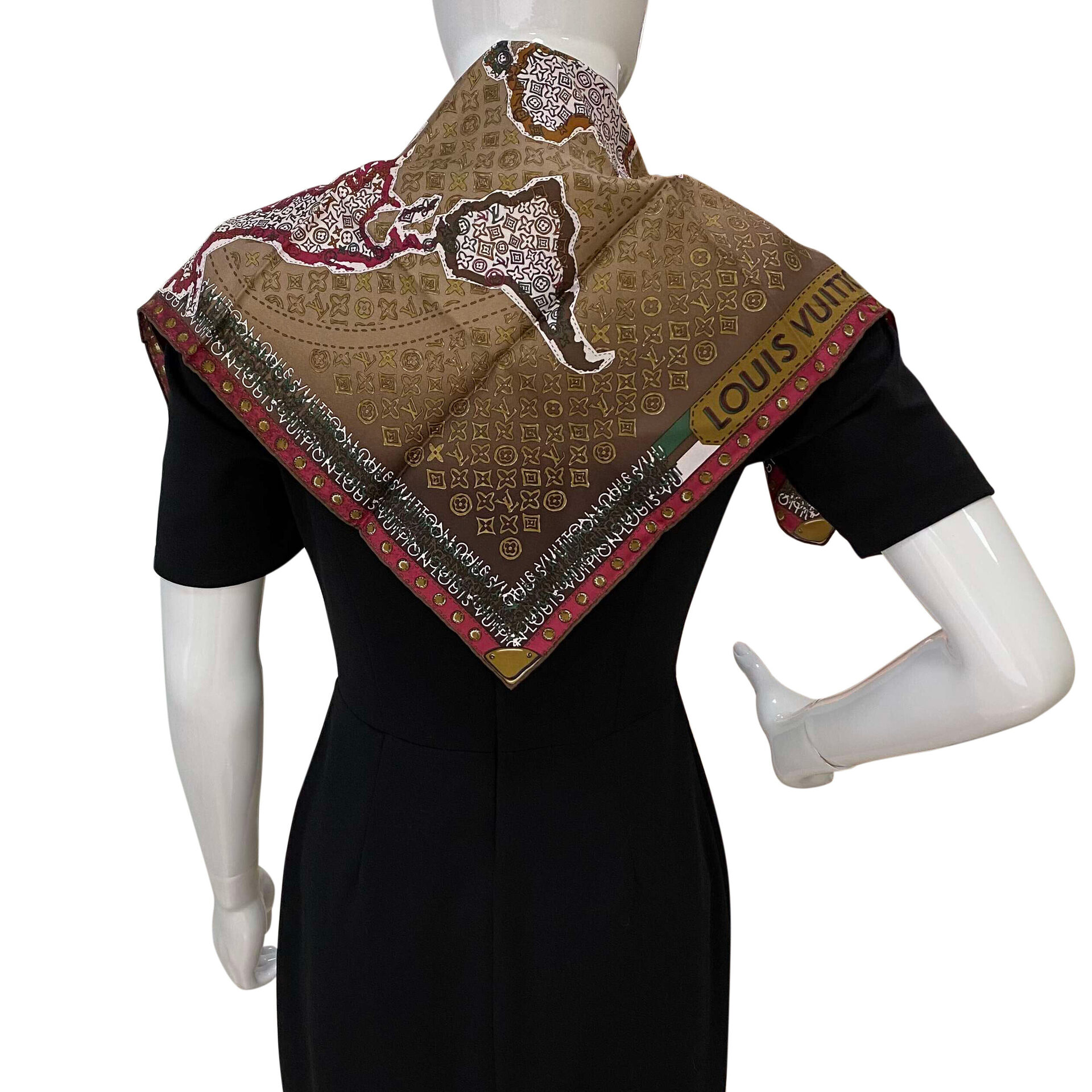 Lenço Louis Vuitton Seda Marrom