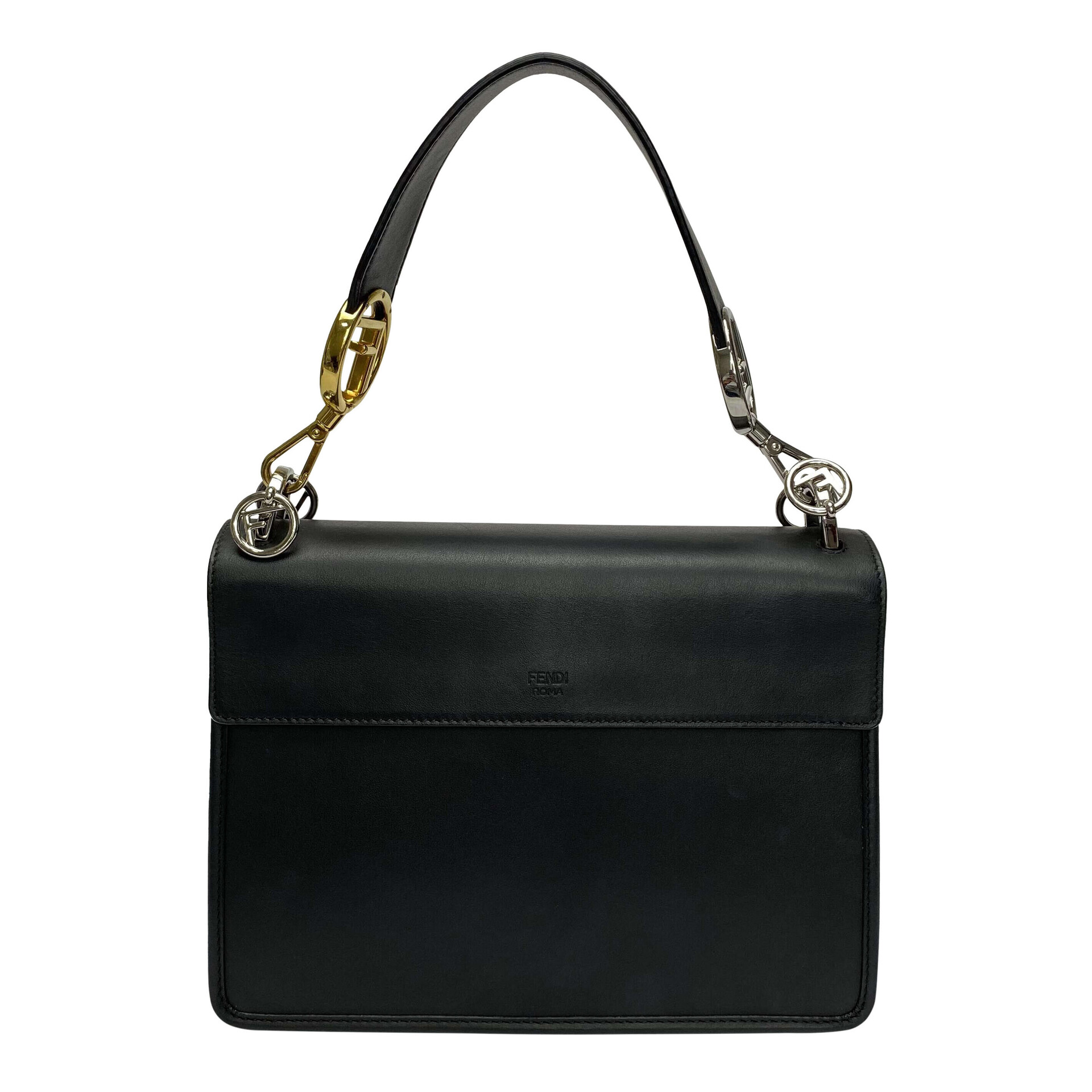 Bolsa Fendi Kan I F Preta com Veludo