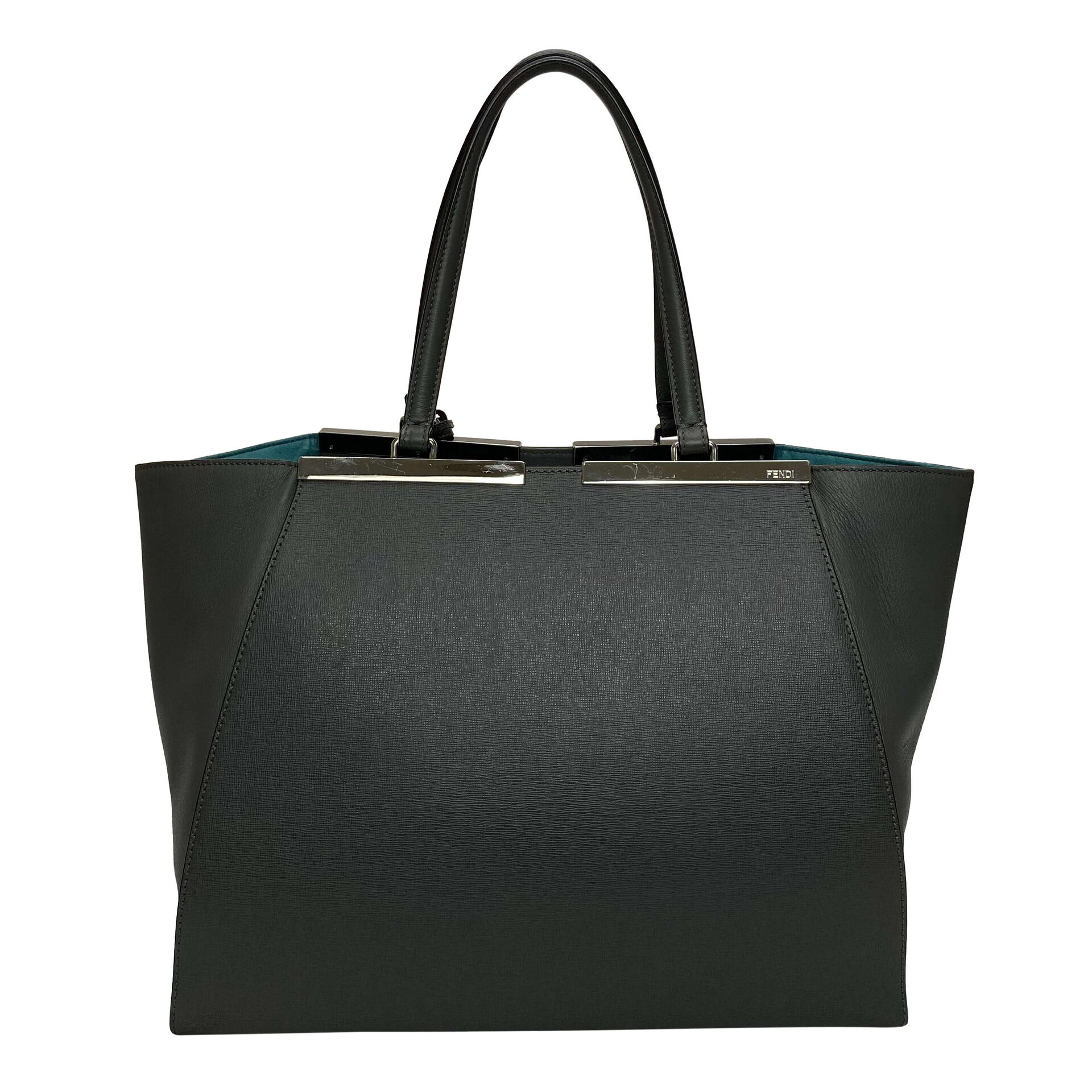 Bolsa Fendi 3Jours Couro Cinza