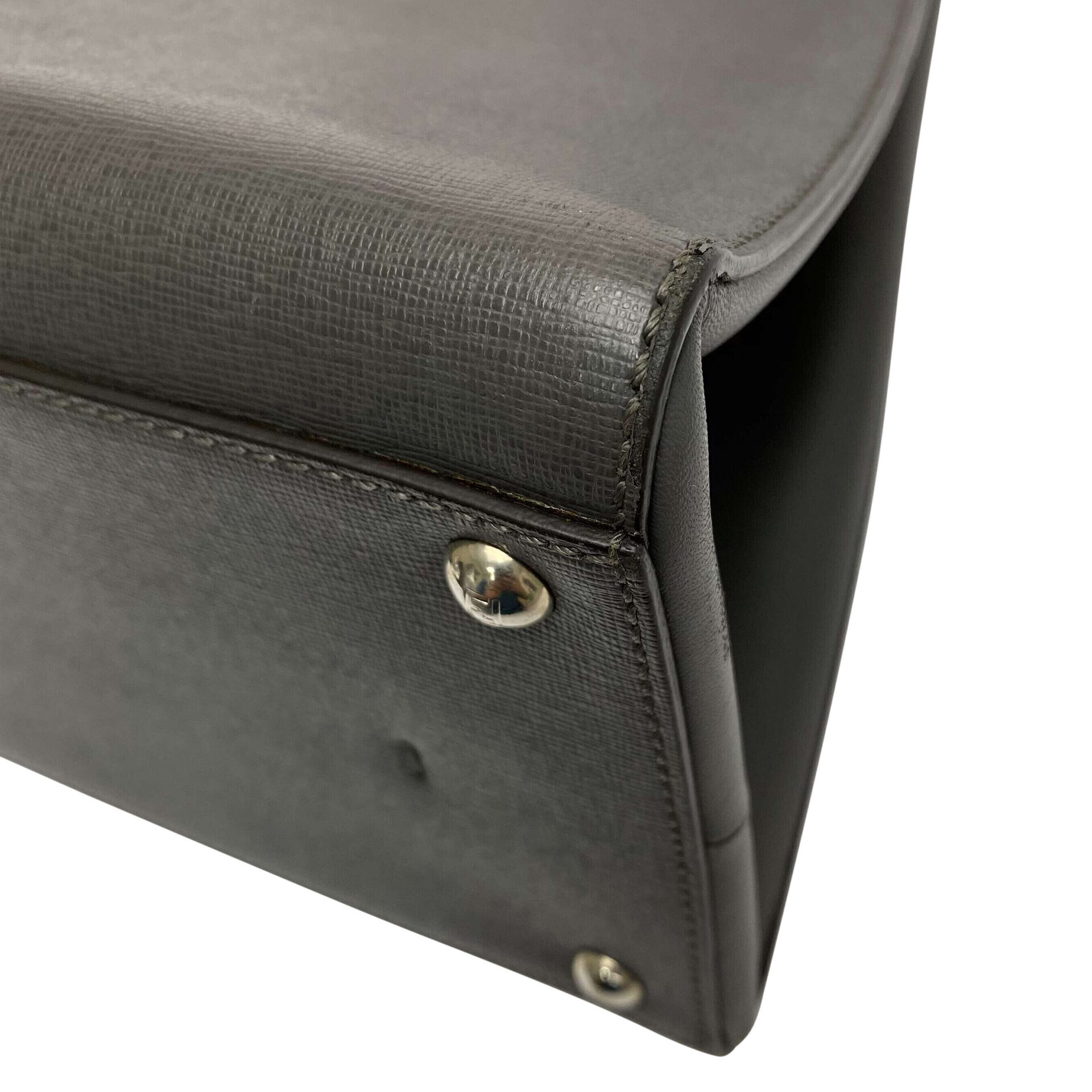 Bolsa Fendi 3Jours Couro Cinza