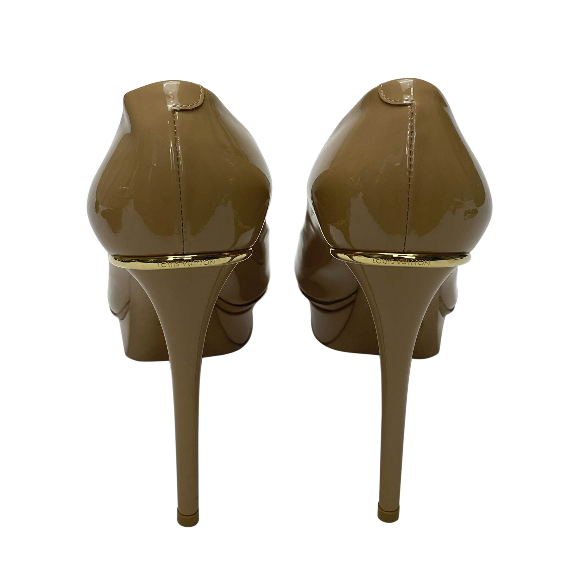 Peep Toe Louis Vuitton Verniz Nude