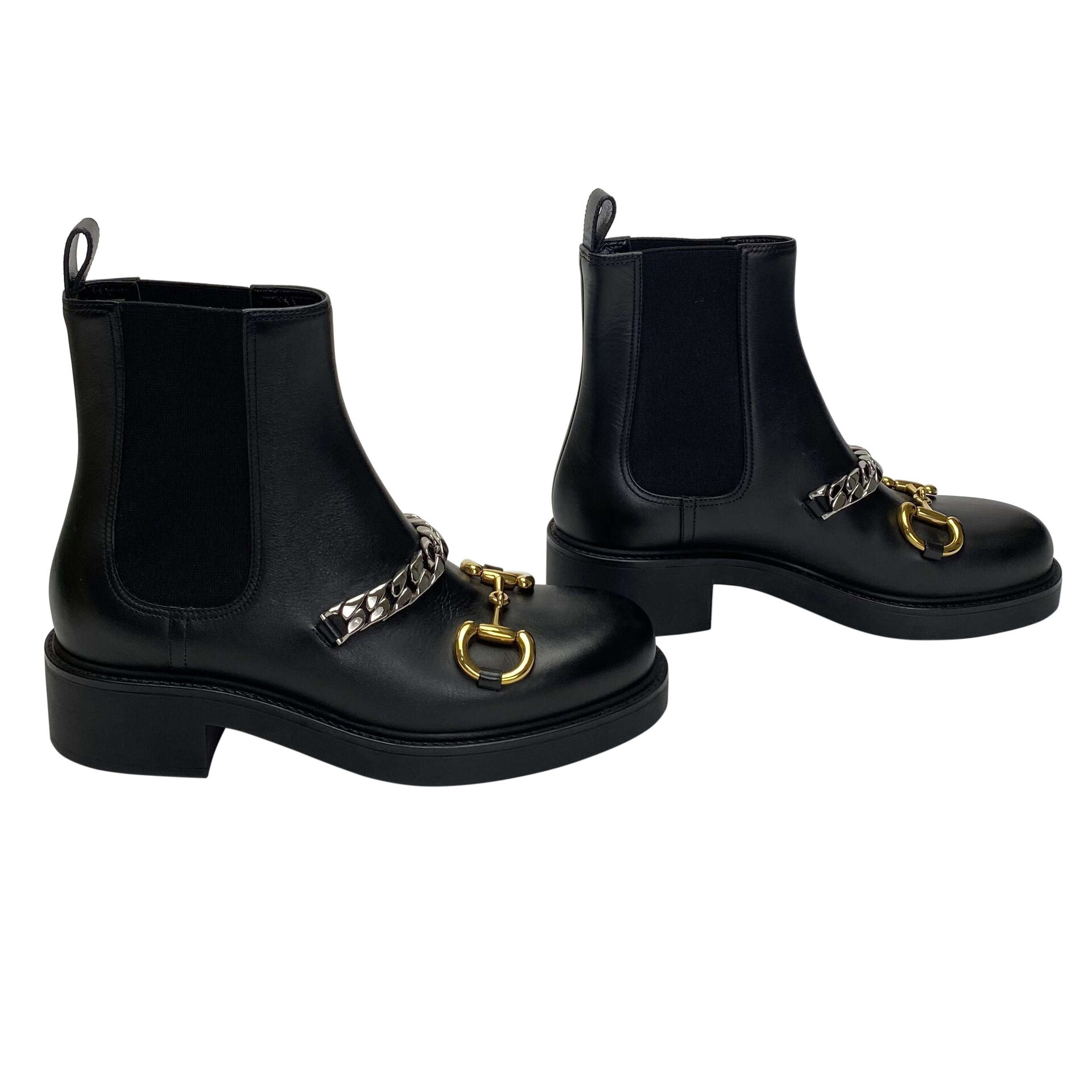 Bota Gucci Horsebit Preta