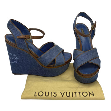 Sandália Louis Vuitton Anabela Denim