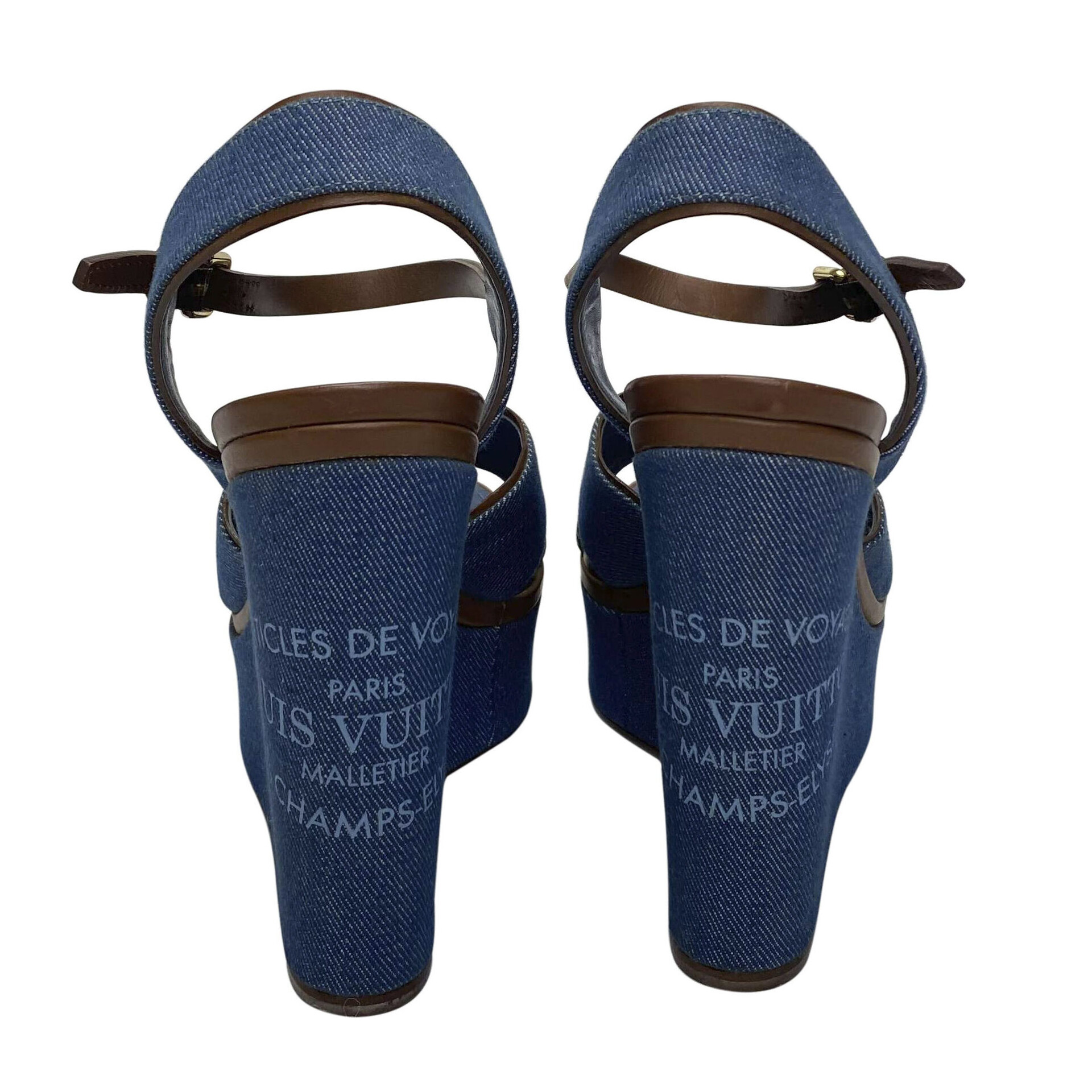 Sandália Louis Vuitton Anabela Denim