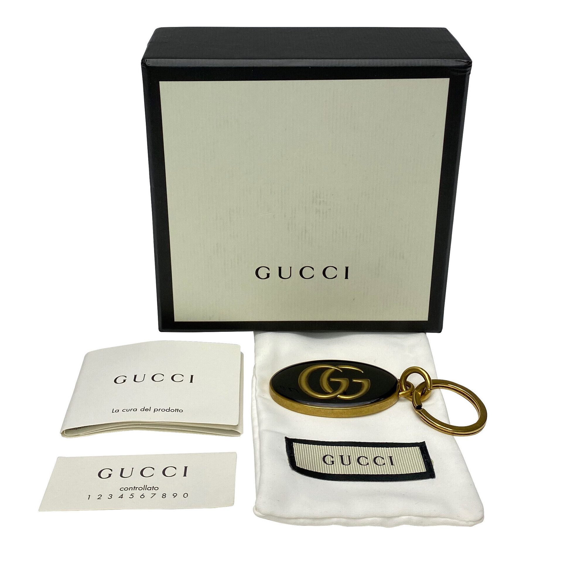Chaveiro Gucci 'Duplo G' Preto