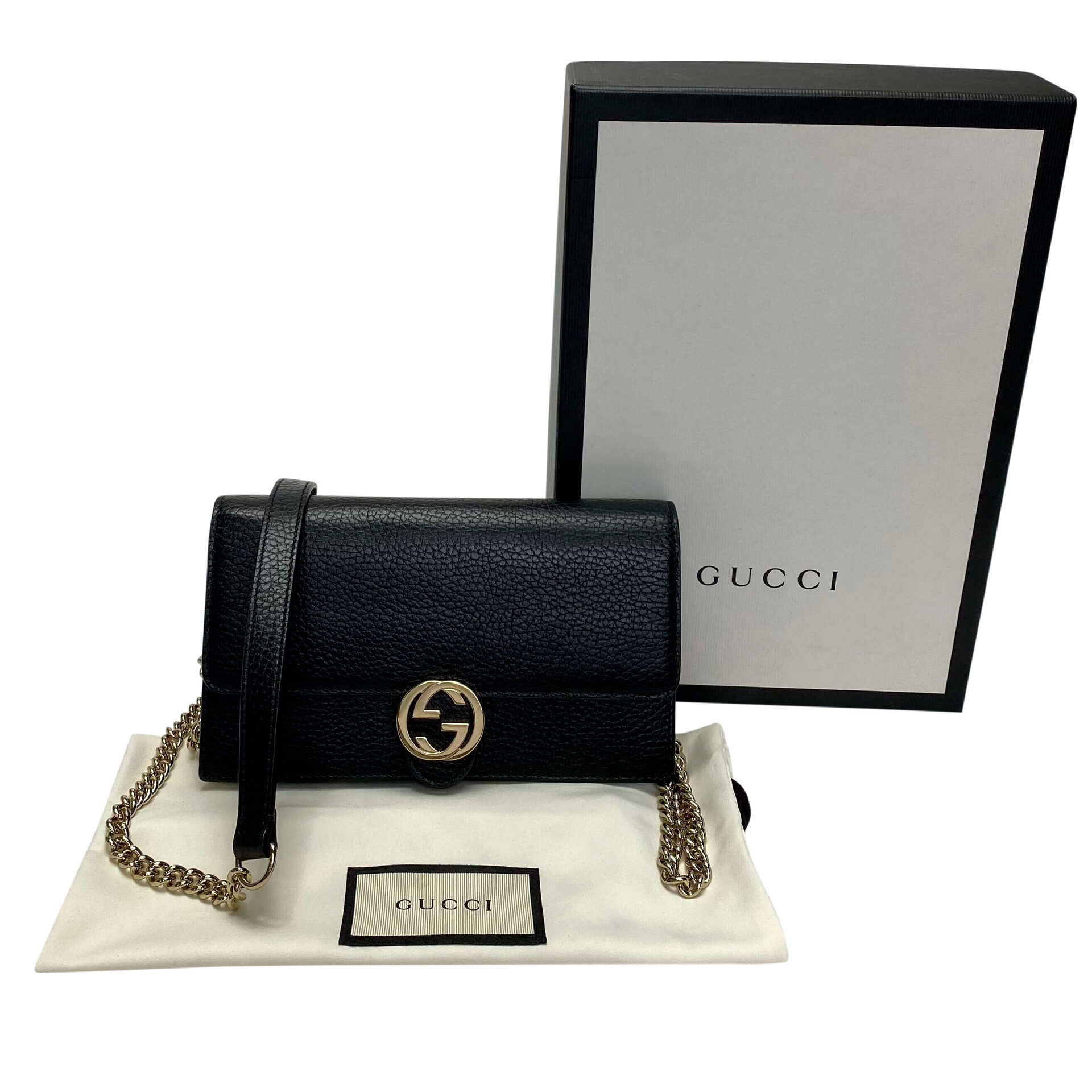Bolsa Gucci Interlocking Couro Preto