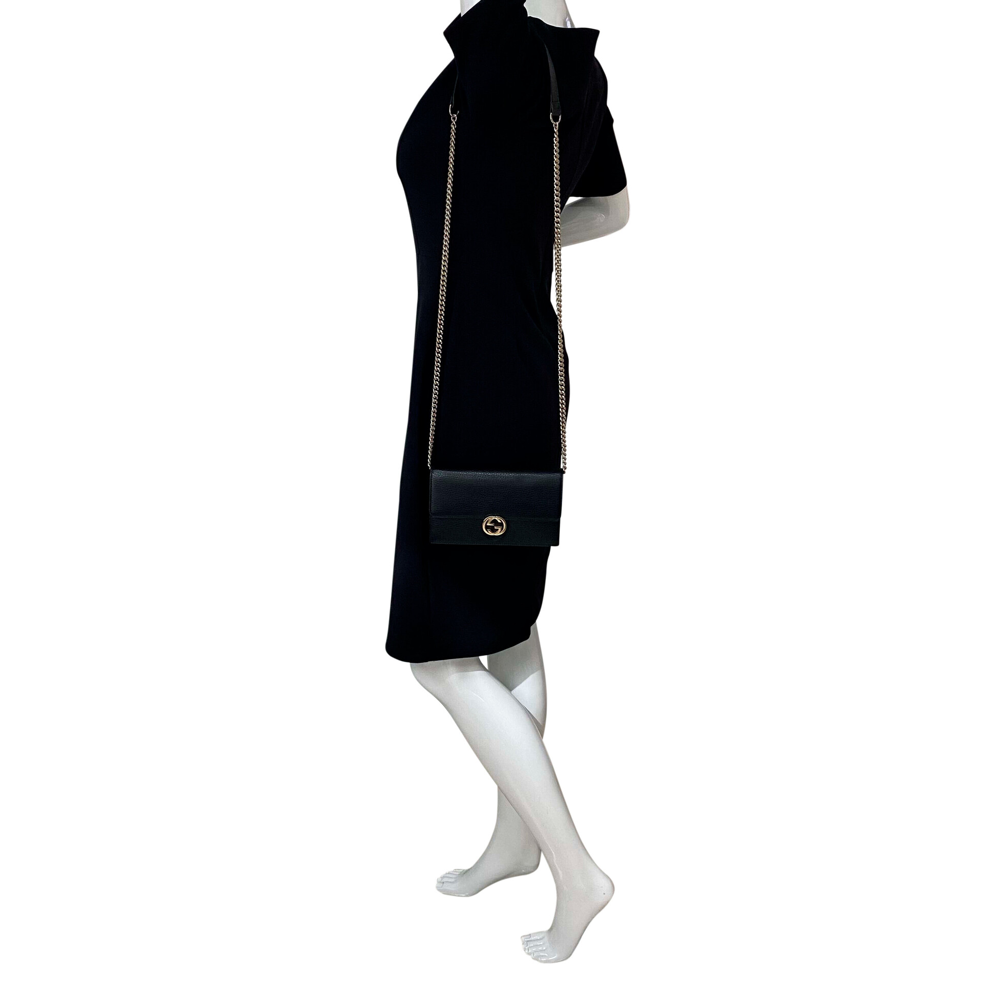 Bolsa Gucci Interlocking Couro Preto