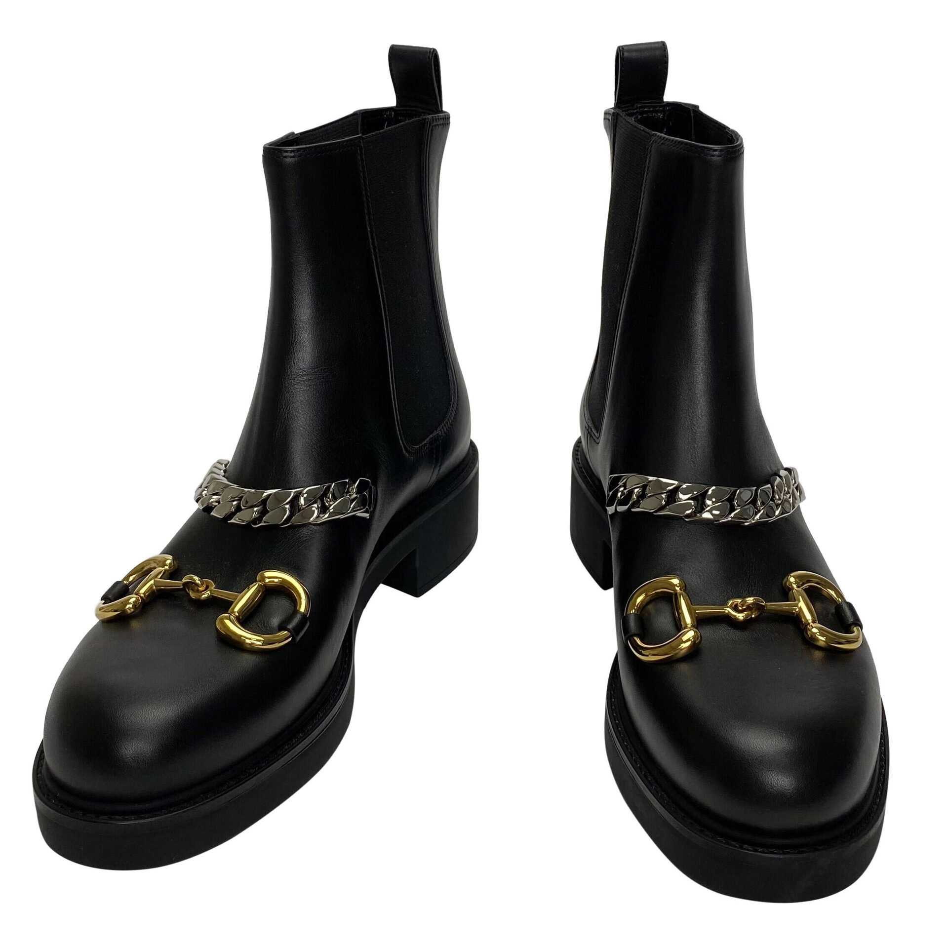 Bota Gucci Horsebit Preta