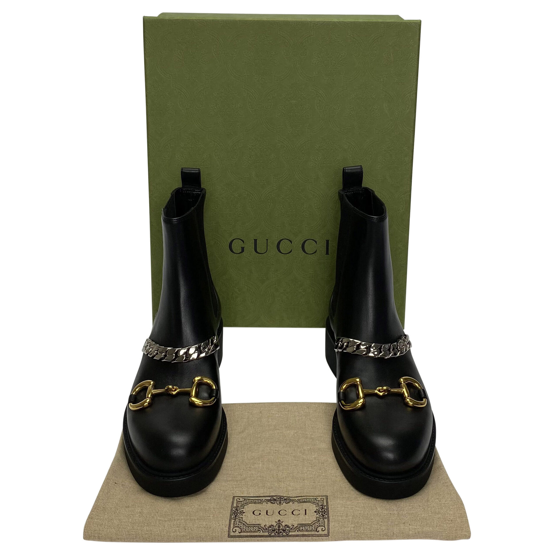 Bota Gucci Horsebit Preta