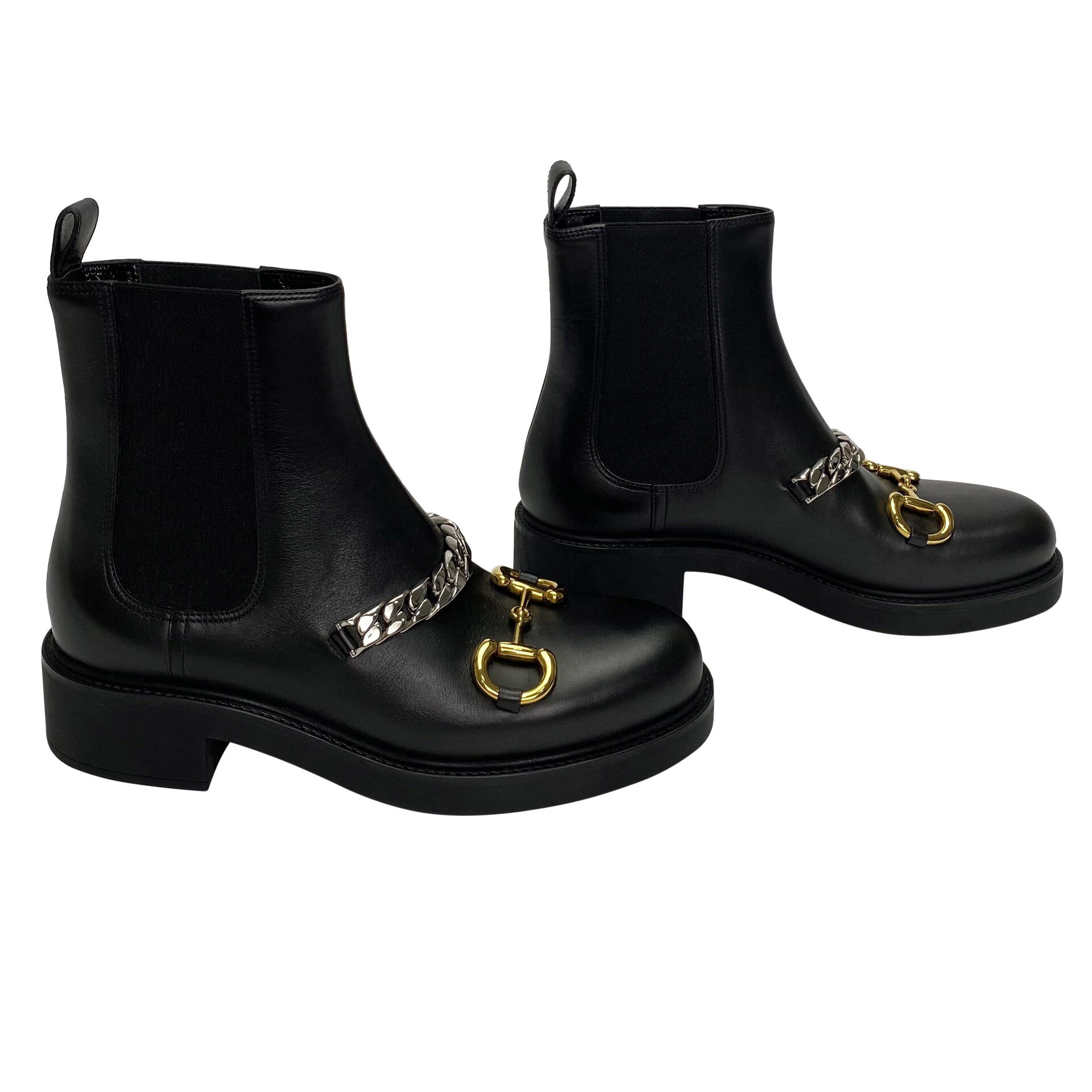 Bota Gucci Horsebit Preta
