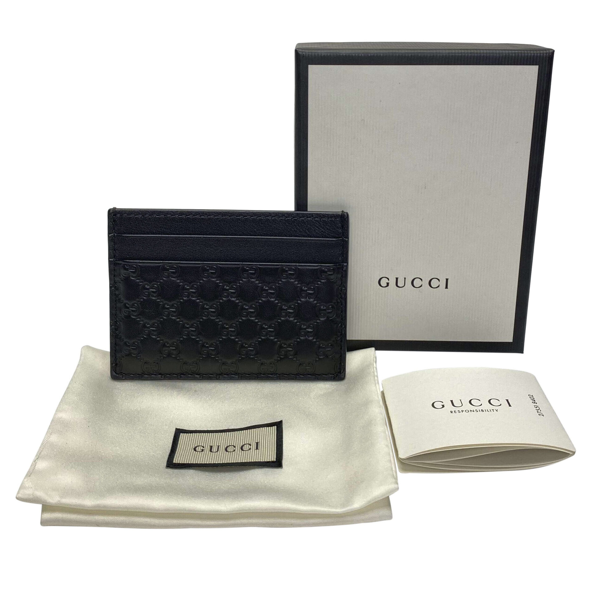 Porta-Cartões Gucci Couro Preto