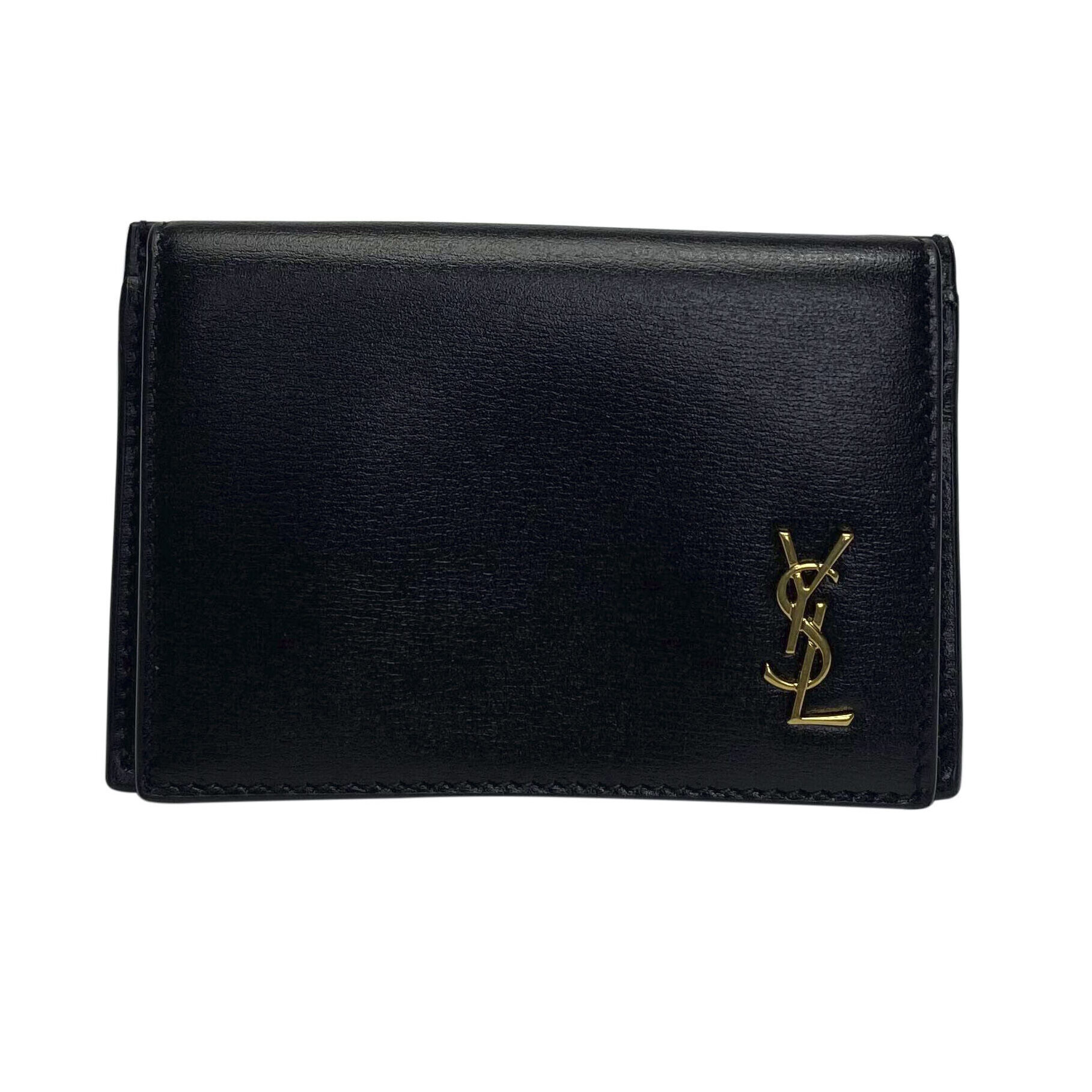 Porta-Cartões Saint Laurent Couro Preto