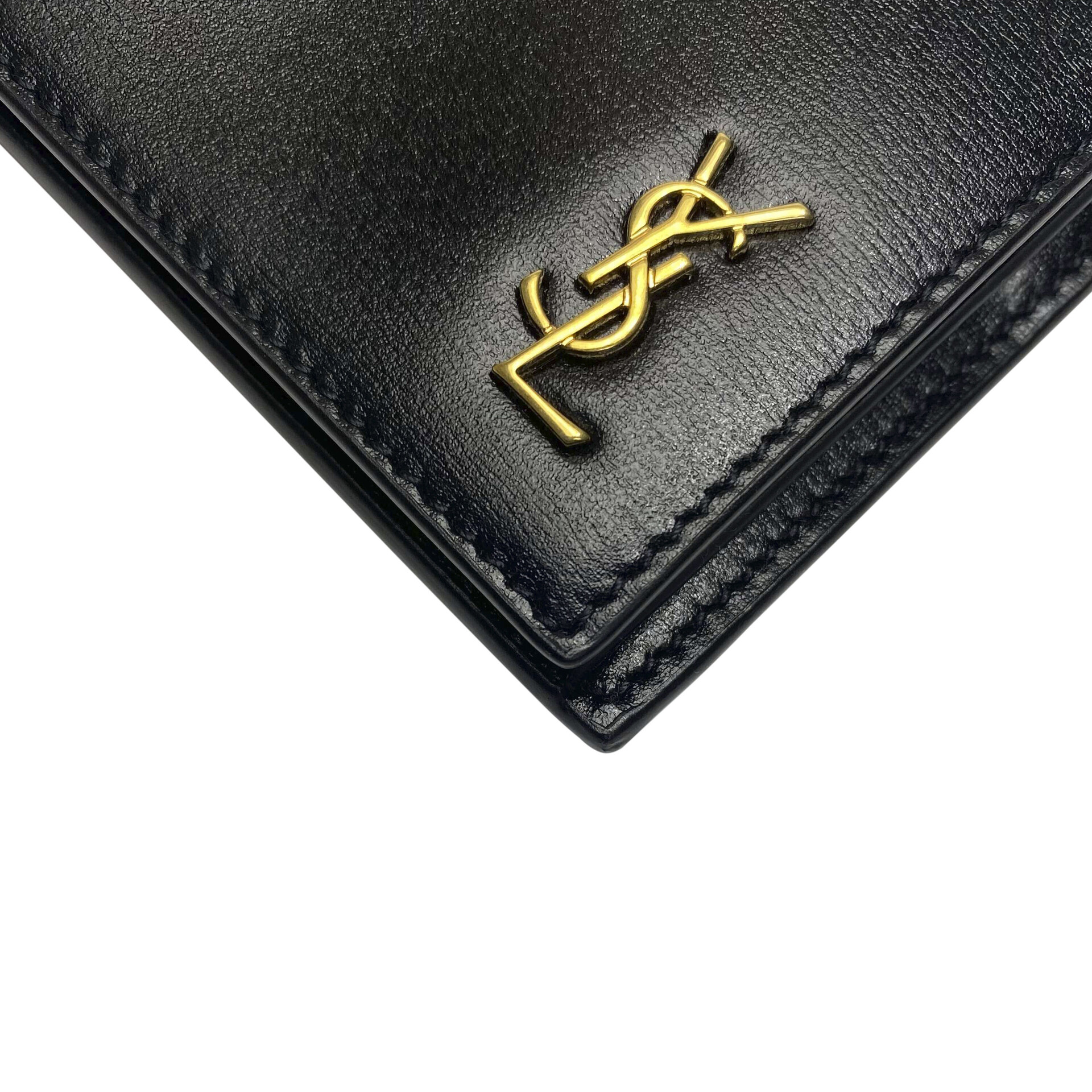 Porta-Cartões Saint Laurent Couro Preto