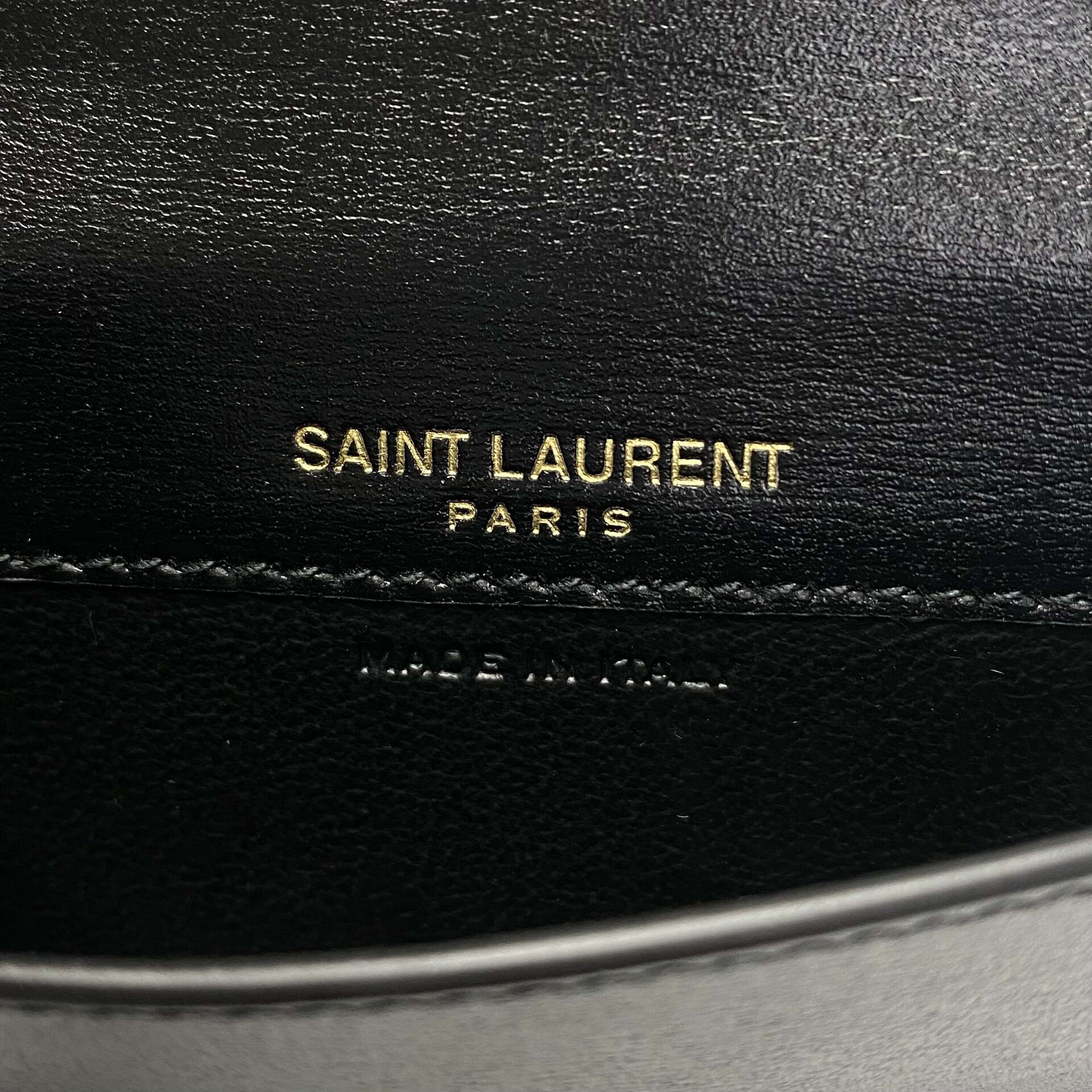 Porta-Cartões Saint Laurent Couro Preto