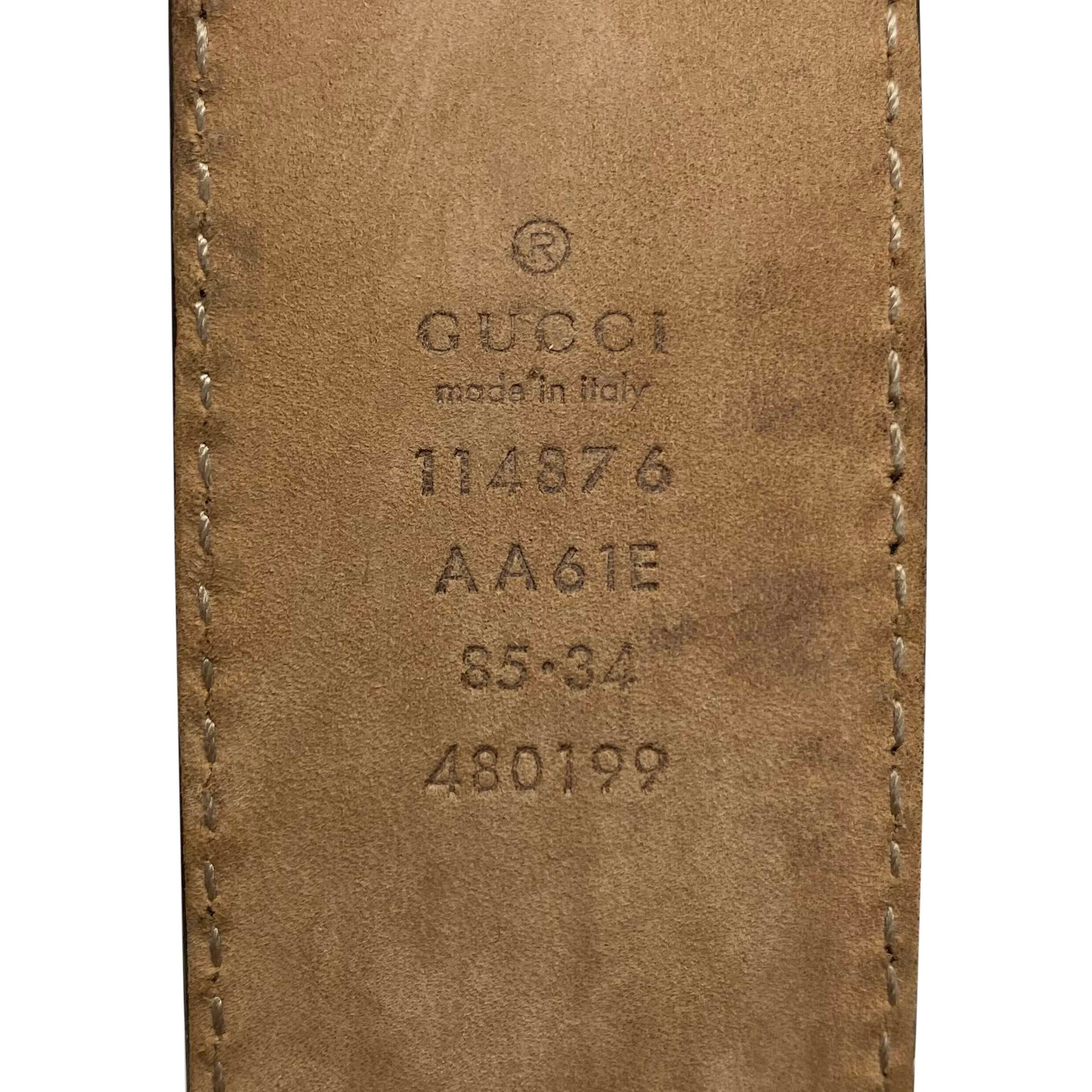 Cinto Gucci Couro Azul Marinho