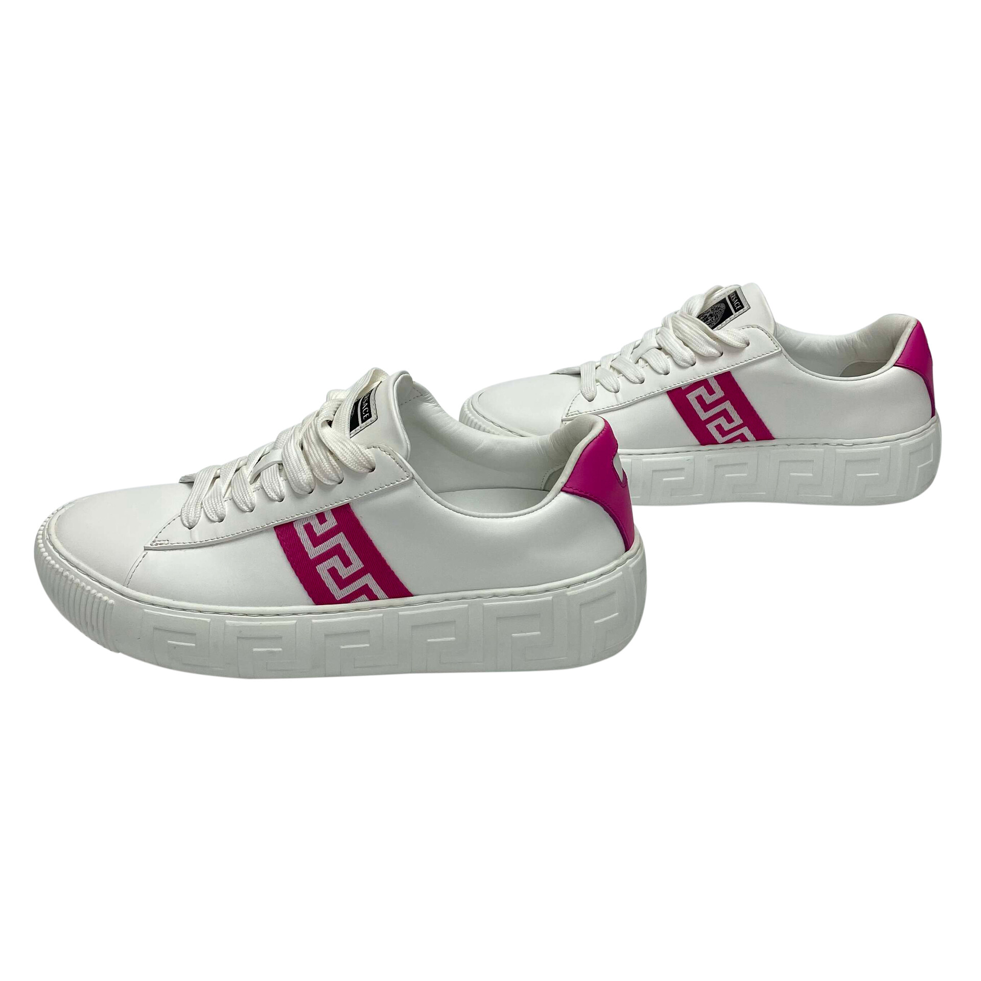 Tênis Versace Greca Couro Branco