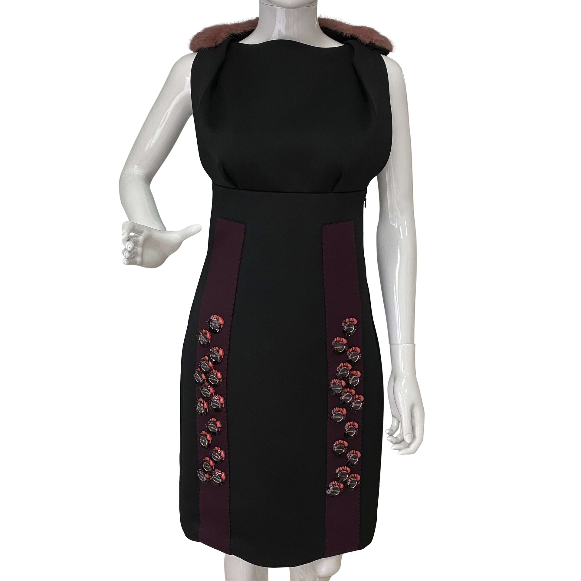 Vestido Prada Preto Bordado